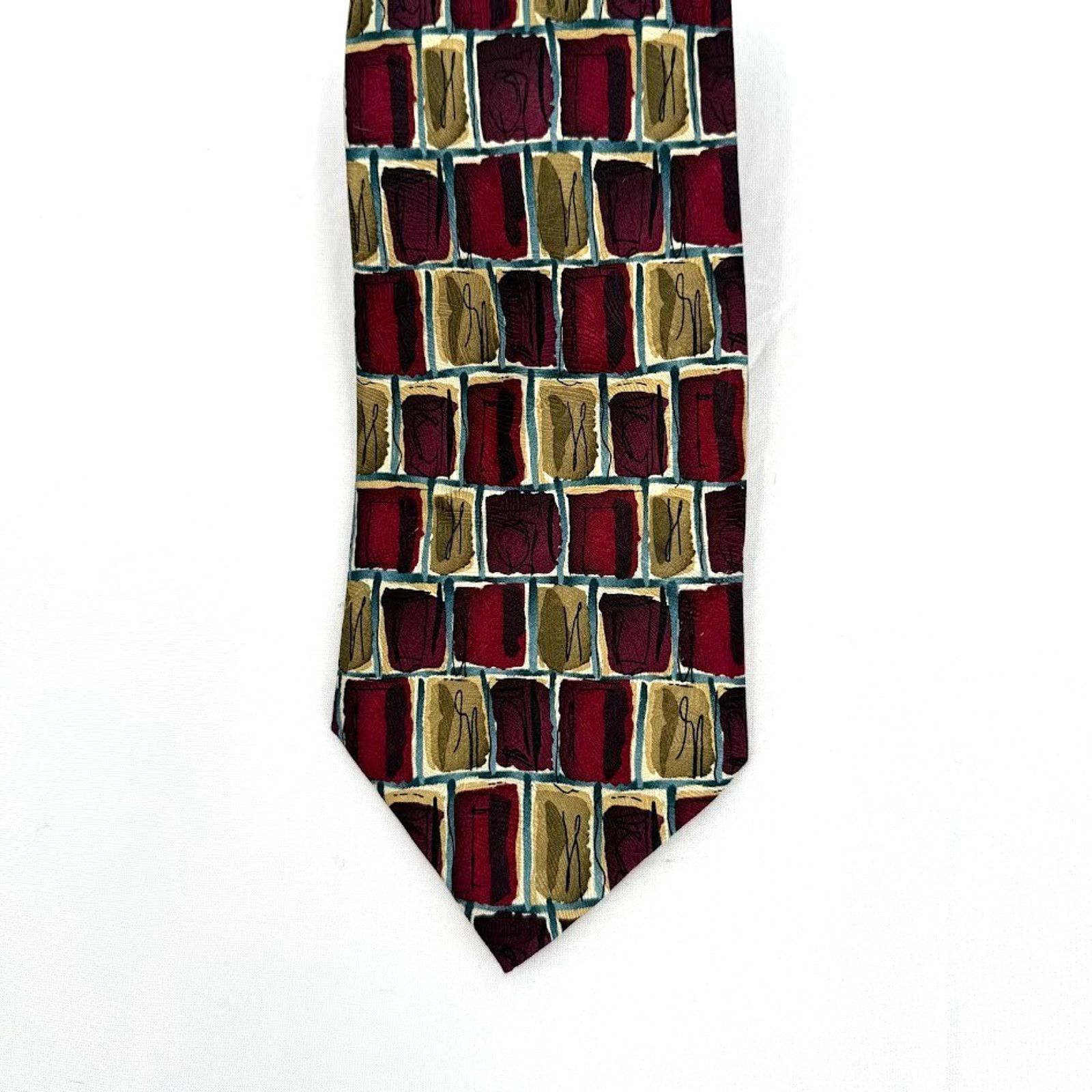 & Other Stories J Garcia Collection Men’s Silk Tie Abstract Artistic Vintage Size ONE SIZE - 3 Thumbnail
