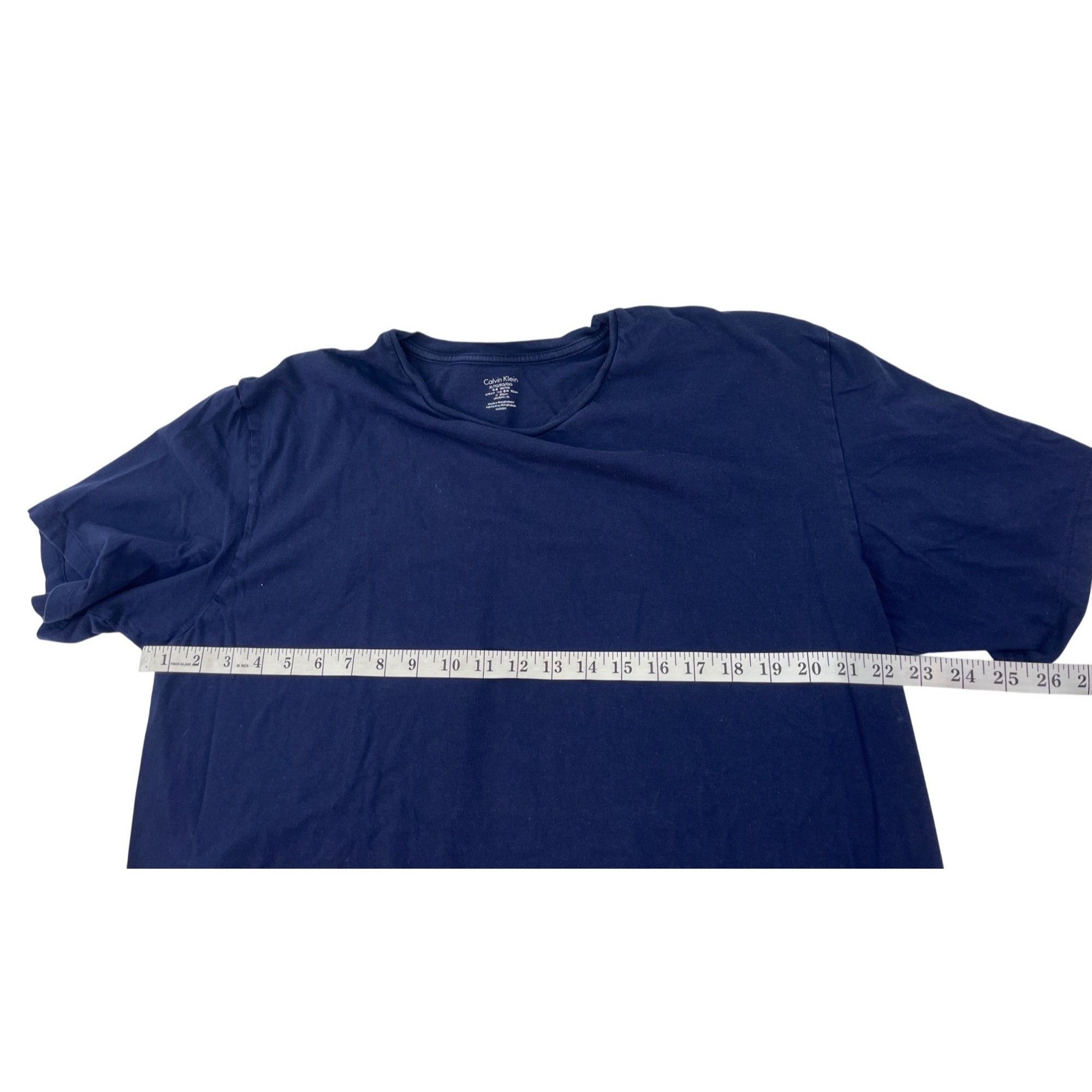 Calvin Klein Calvin Klein Mens Navy Blue Short Sleeve Crewneck T-Shirt XL Size US XL / EU 56 / 4 - 4 Thumbnail