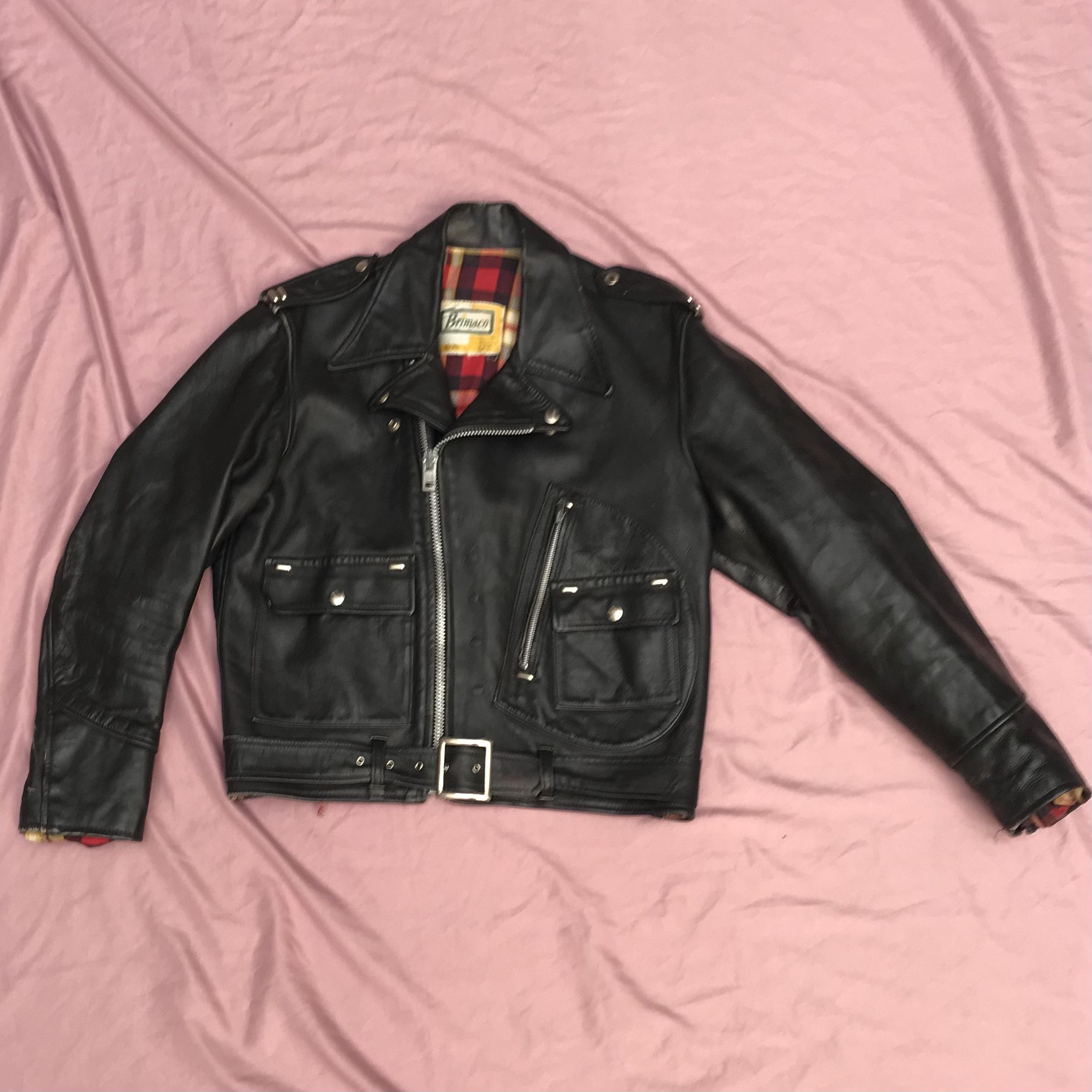 Other BRIMACO ANTIQUE 60s LEATHER PERFECTO JACKET Size US S / EU 44-46 / 1 - 11 Thumbnail