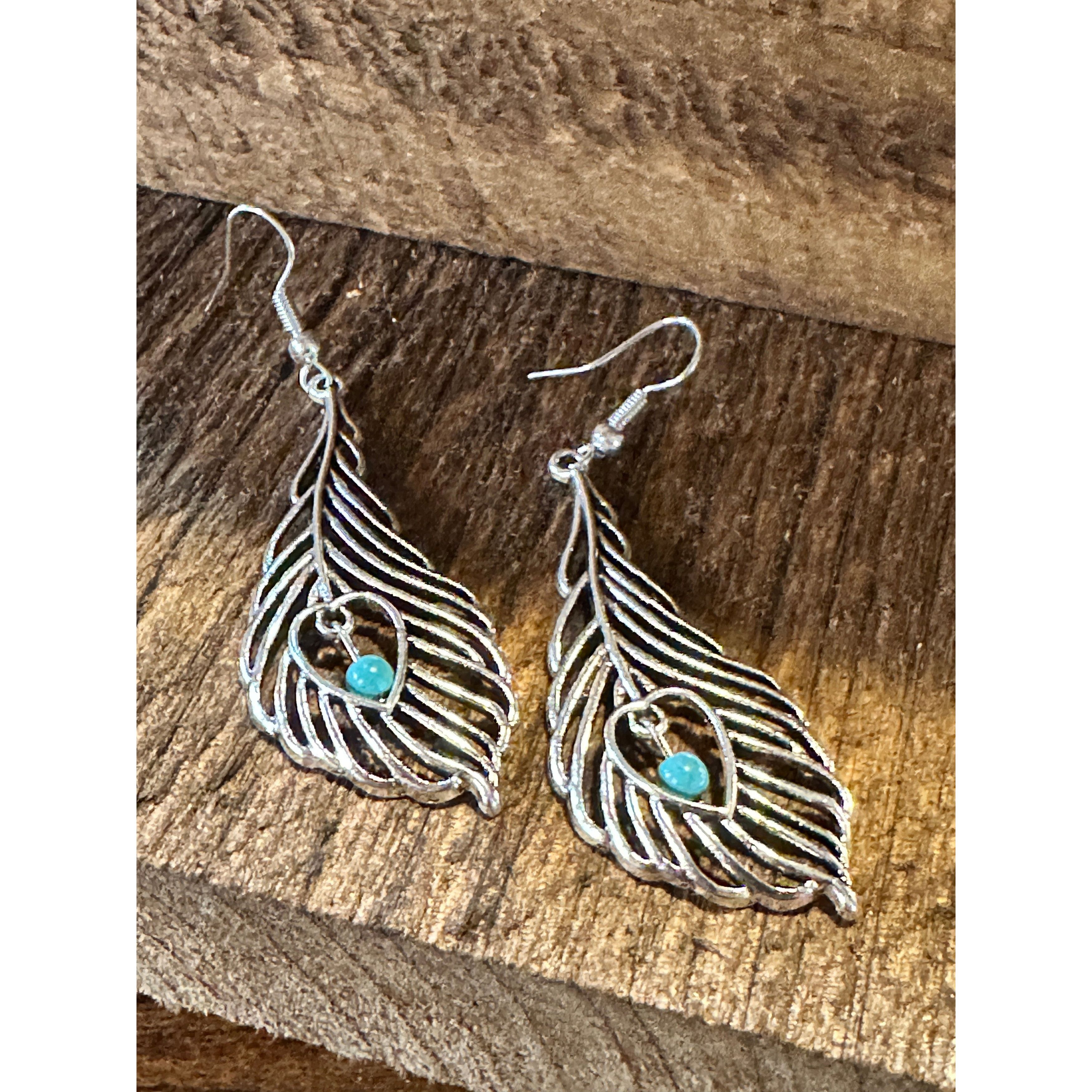 Other Boho Vintage Chic Southwestern Feather Dangle Wire Earrings, Size ONE SIZE - 6 Thumbnail