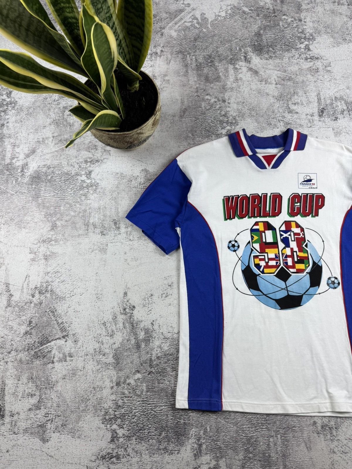 Vintage FRANCE 1998 1994 World Cup National Soccer Football 90s Jersey White T Shirt Tee Size US S / EU 44-46 / 1 - 2 Thumbnail