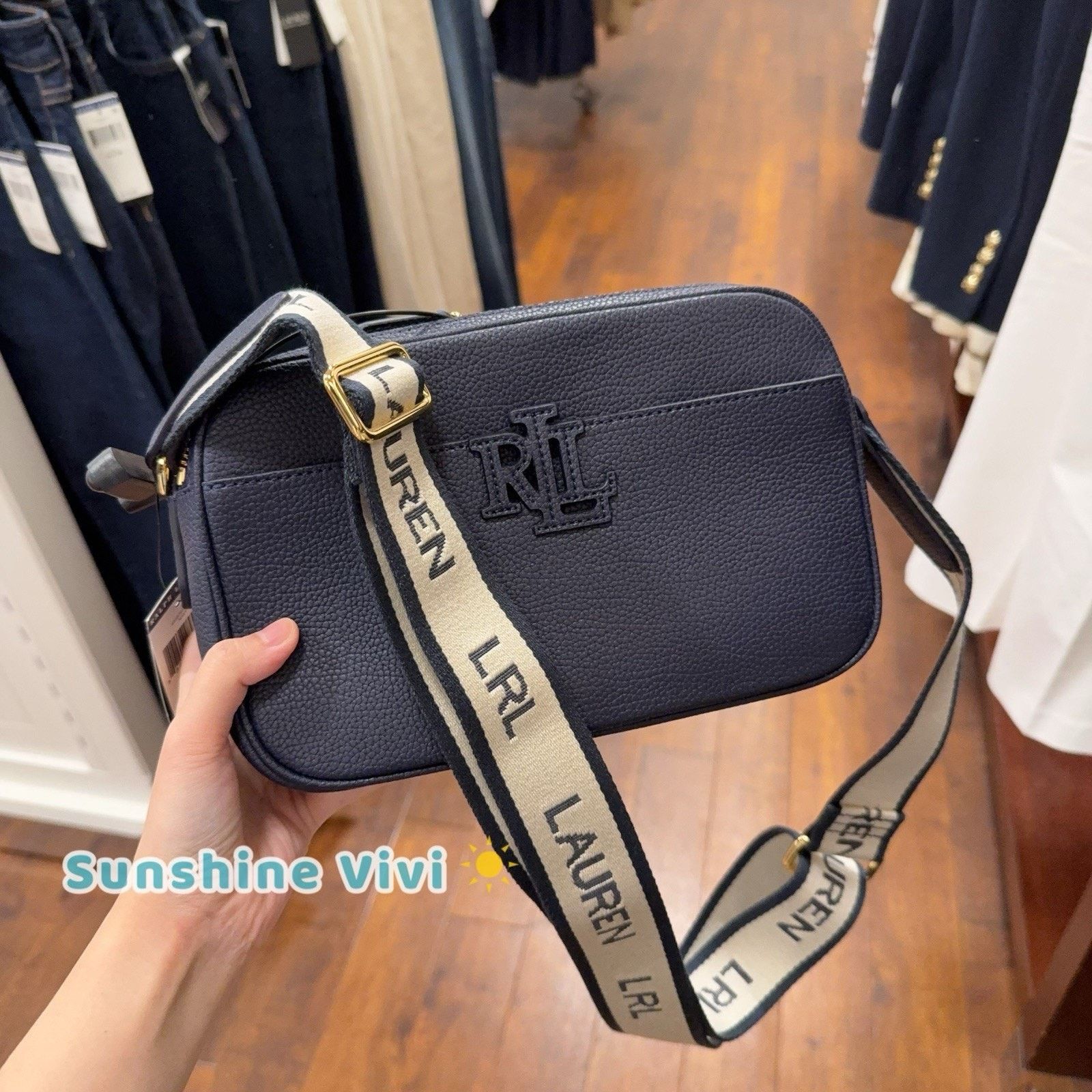 Lauren Ralph Lauren NWT Lauren Ralph Lauren Carrie Leather Crossbody Bag Navy Size ONE SIZE - 5 Thumbnail
