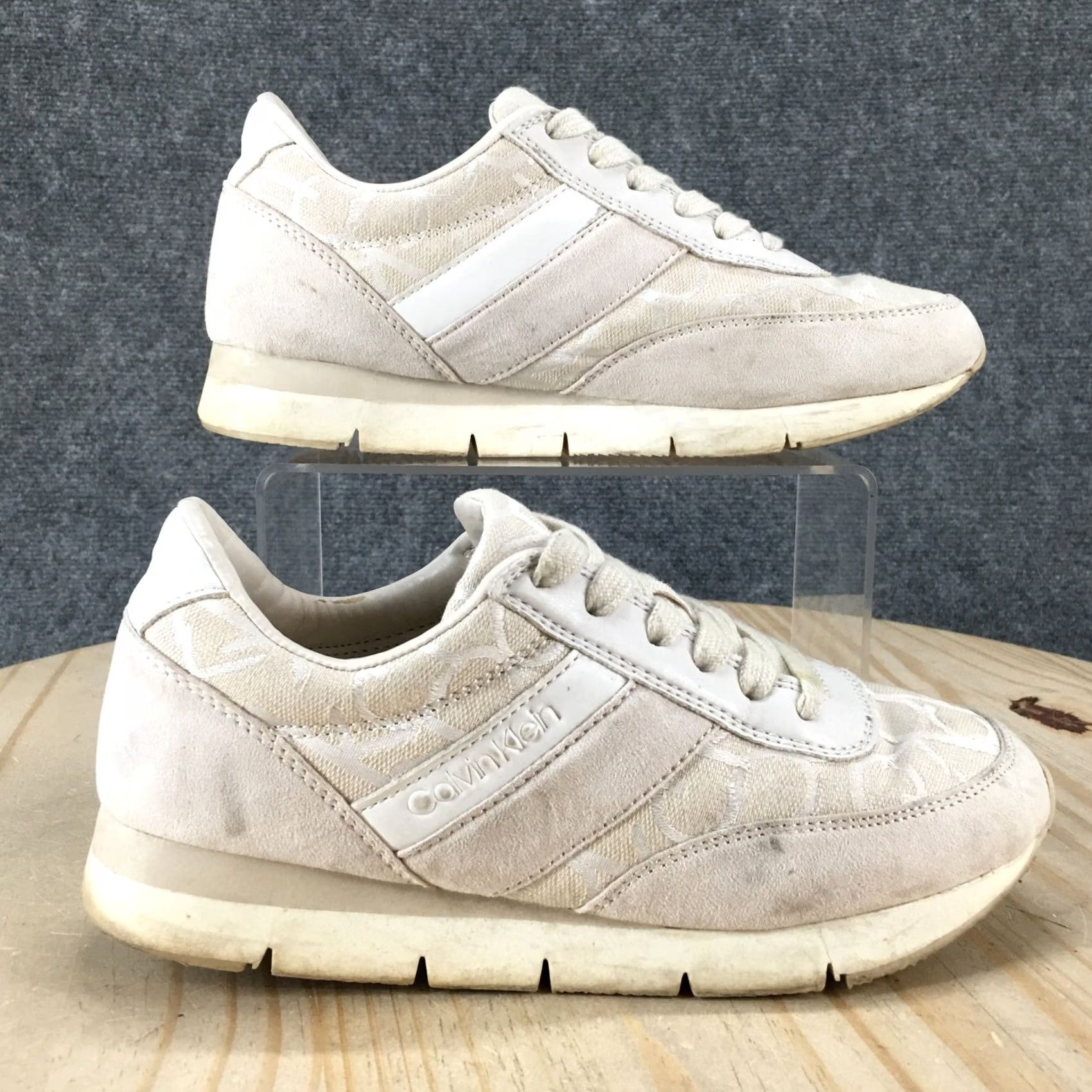 Calvin Klein Calvin Klein Women Shoes 7 Tea Sneakers White Lace Up Low Top Comfort Casual Size M / US 6-8 / IT 42-44 - 2 Thumbnail