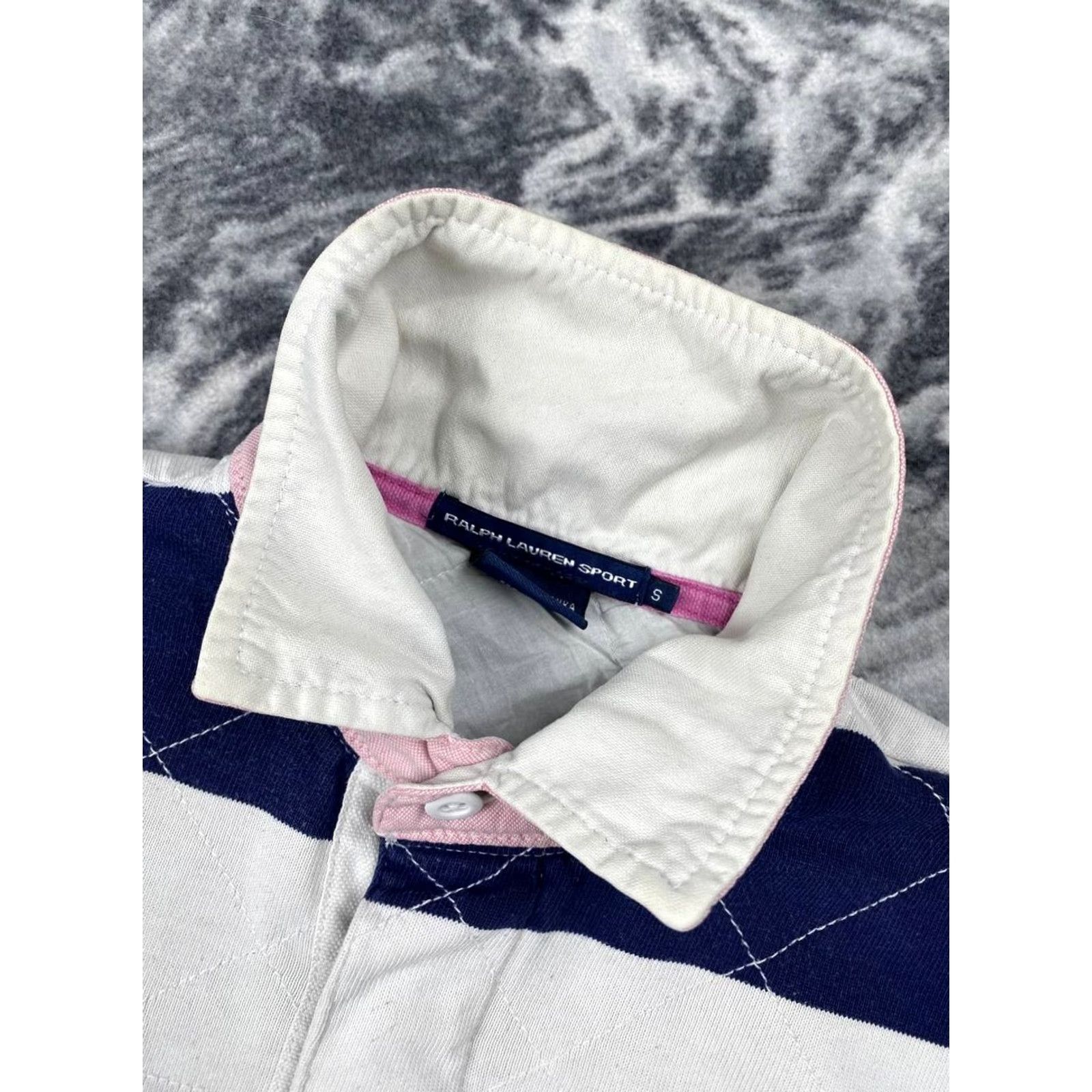Polo Ralph Lauren VINTAGE Ralph Lauren Sport Striped Long Sleeve Rugby Shirt Women Size S Blue Size S / US 4 / IT 40 - 3 Thumbnail