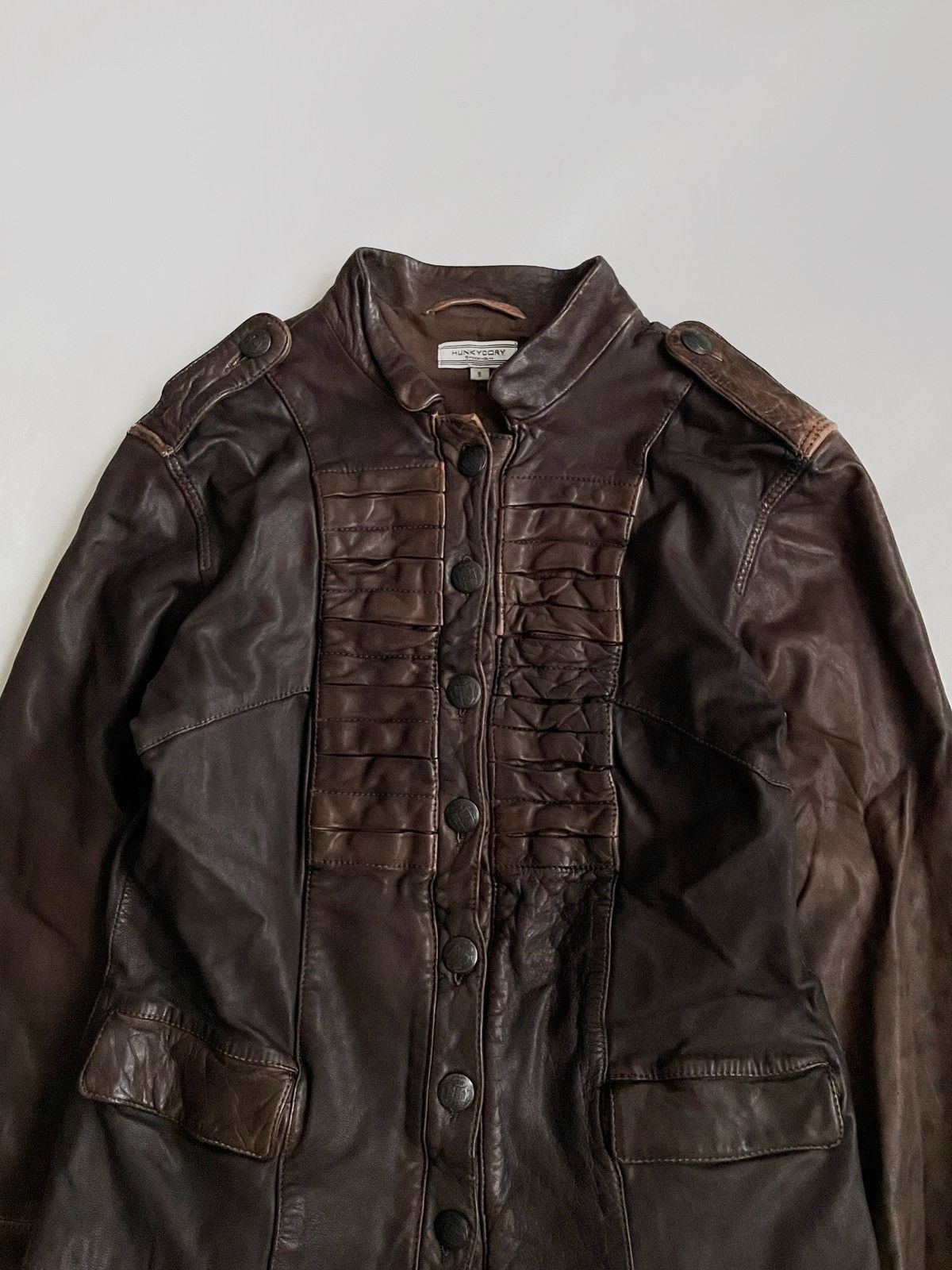 Other Hunkidory boho leather brown jacket 2000s Size S / US 4 / IT 40 - 4 Thumbnail