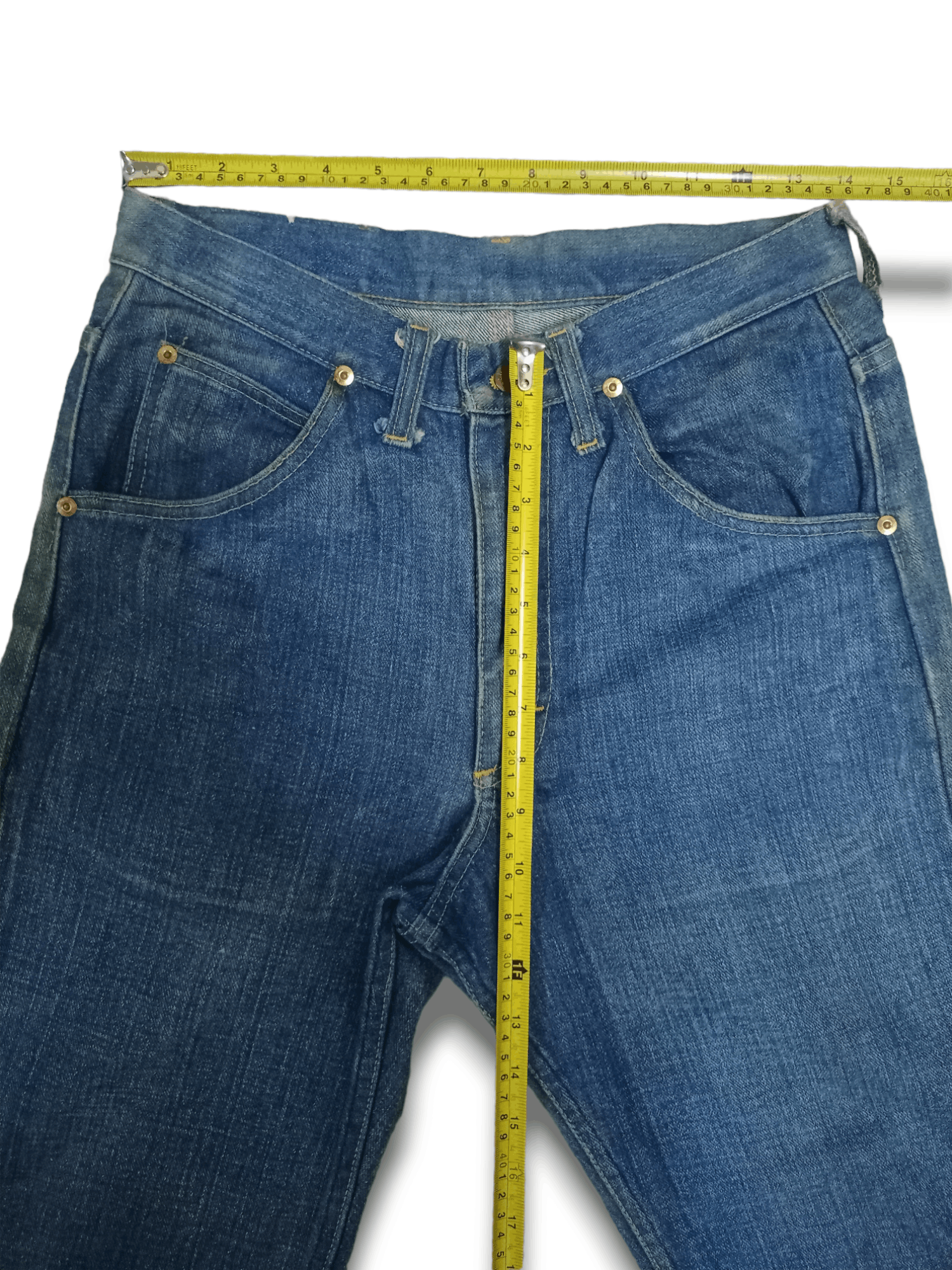 Lee Vintage 90s Lee Talon Zip Blue Wash Reworked Baggy Jeans Size US 28 / EU 44 - 5 Thumbnail