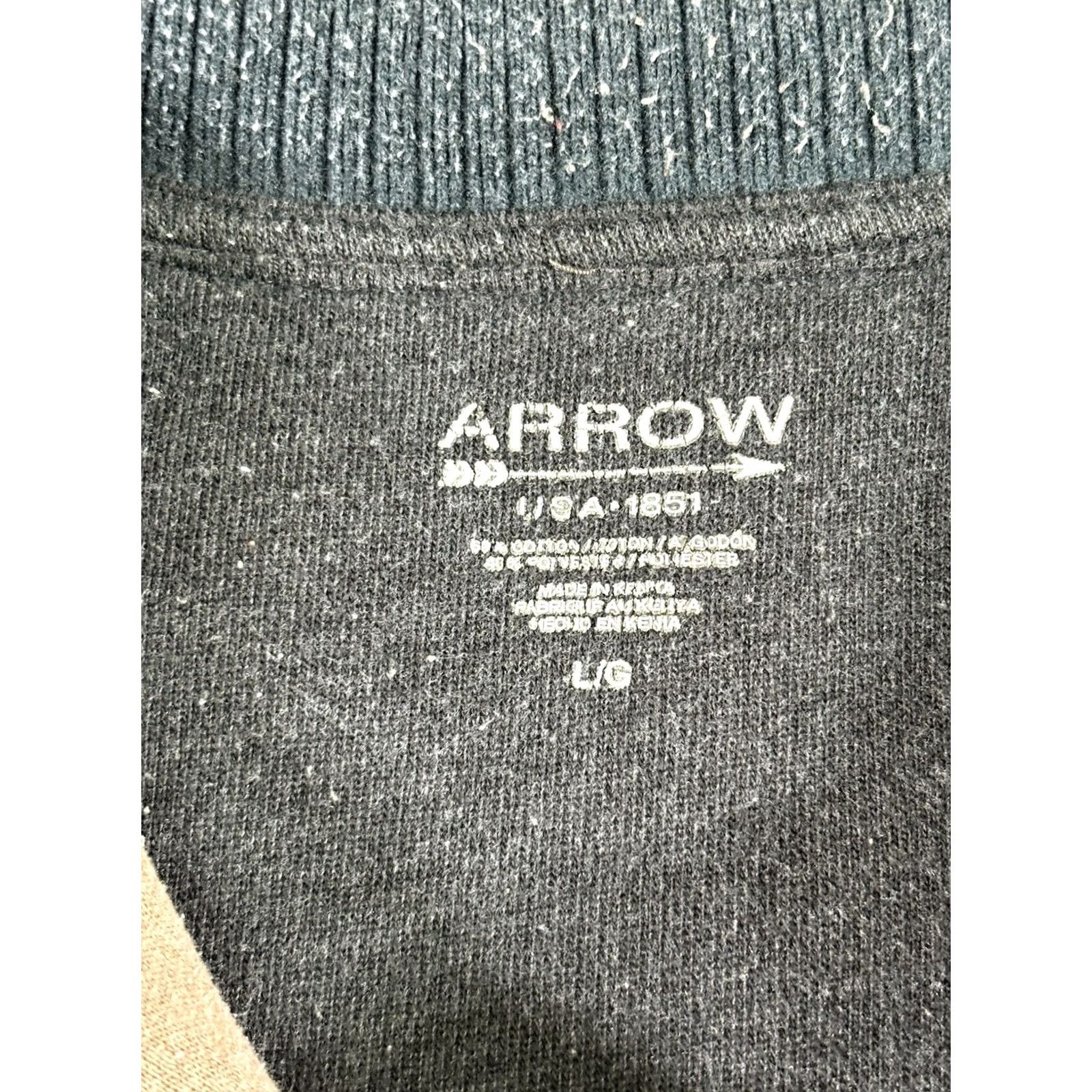 Arrow Arrow Quarter Zip Pullover Sweater Golf Embroidered Brown Long Sleeve Large Mens Regular Size L Size US L / EU 52-54 / 3 - 3 Thumbnail