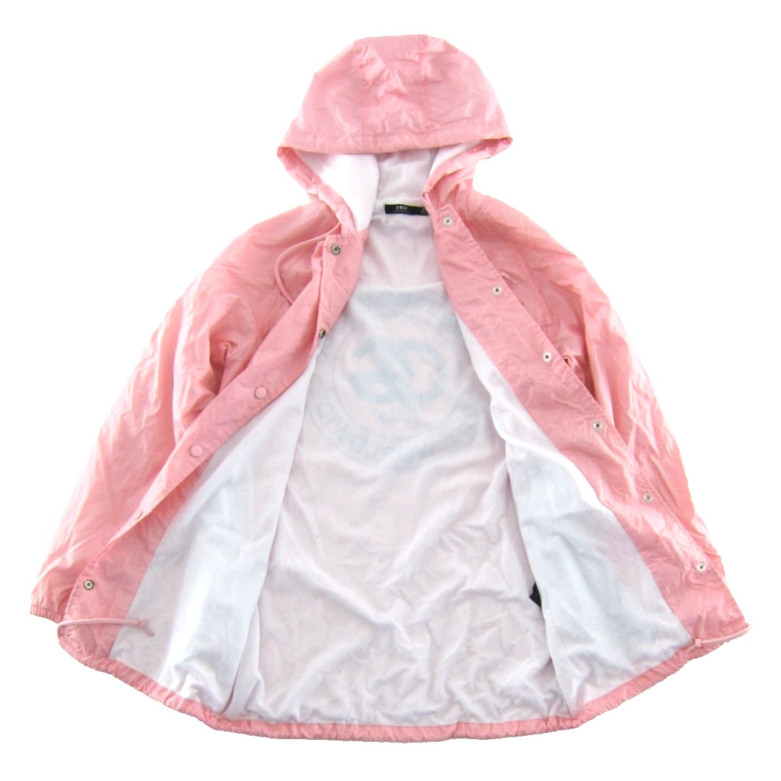 Obey OBEY Windbreaker Pink Black Snap Button Nylon Hooded Jacket Women S Size S / US 4 / IT 40 - 4 Thumbnail