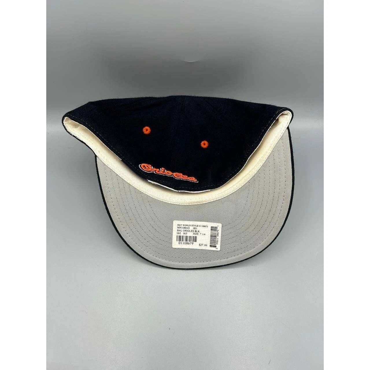 Mitchell & Ness Baltimore Orioles Hat Men 7 1/4 Navy Orange Fitted Cap New Size ONE SIZE - 8 Thumbnail