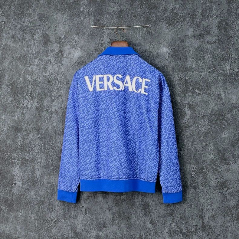 Versace Versace Blue letter print coat Size US XXL / EU 58 / 5 - 2 Thumbnail