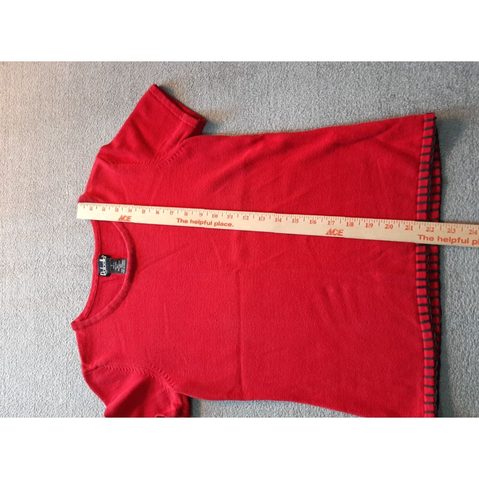 Vintage Rafaella Studio Women’s Shirt Short Sleeve Red Knit Cotton Top S Today S? Size S / US 4 / IT 40 - 2 Thumbnail