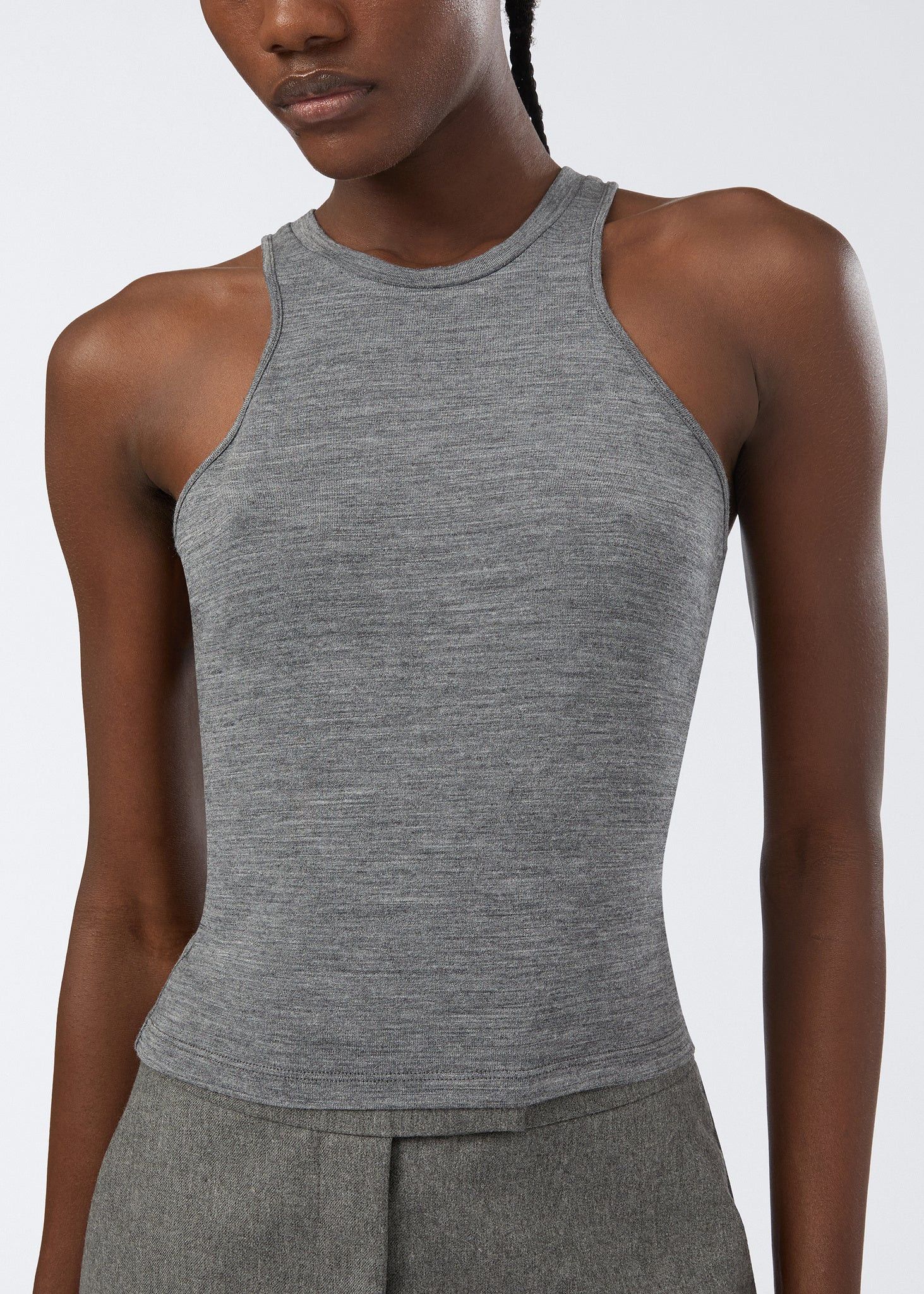 THE ANDAMANE o1s22i1n1024 Sadie Jersey Top in Grey Size XS / US 0-2 / IT 36-38 - 5 Thumbnail