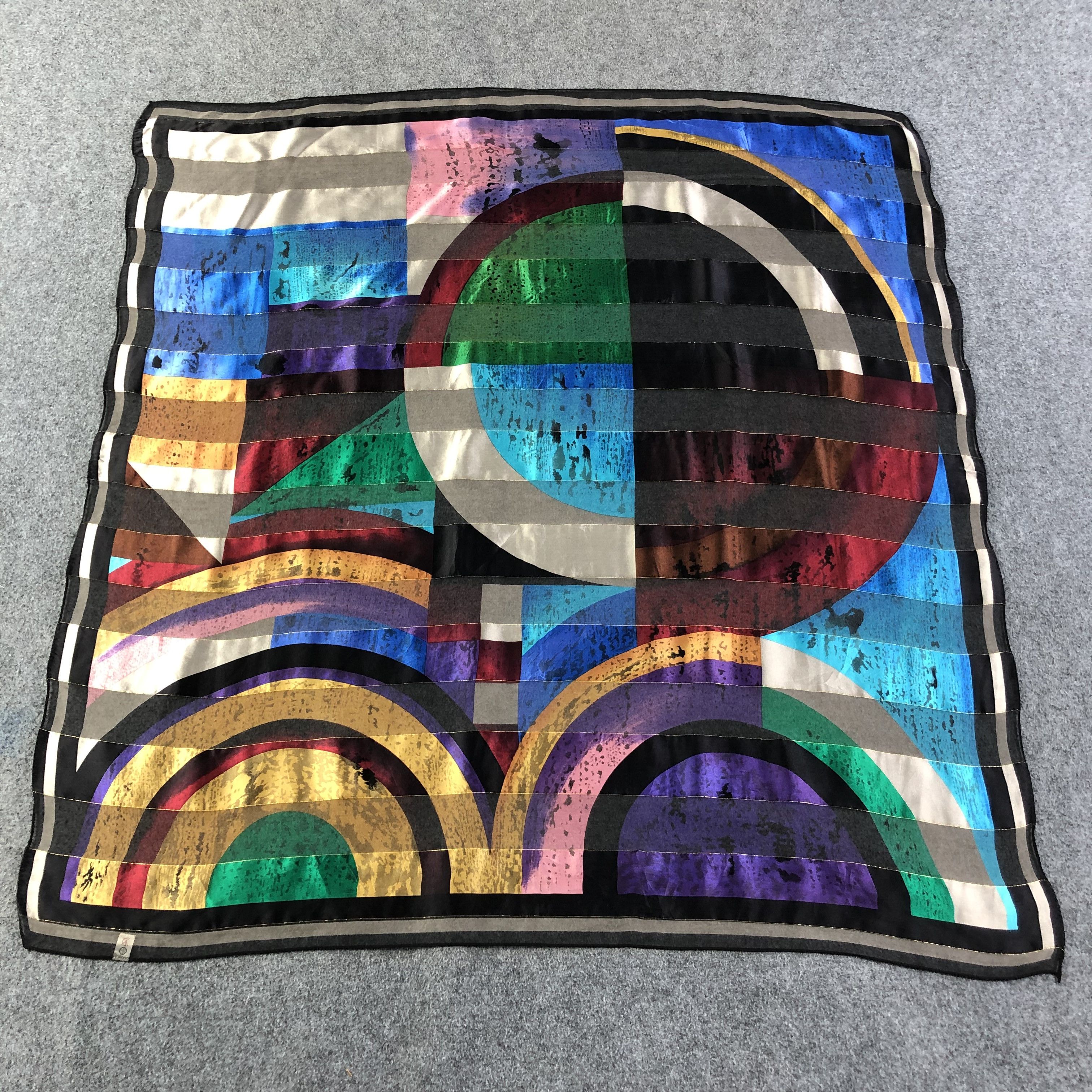 Japanese Brand Abstract Art Slit Thread Silk Scarf M707 Size ONE SIZE - 1 Thumbnail