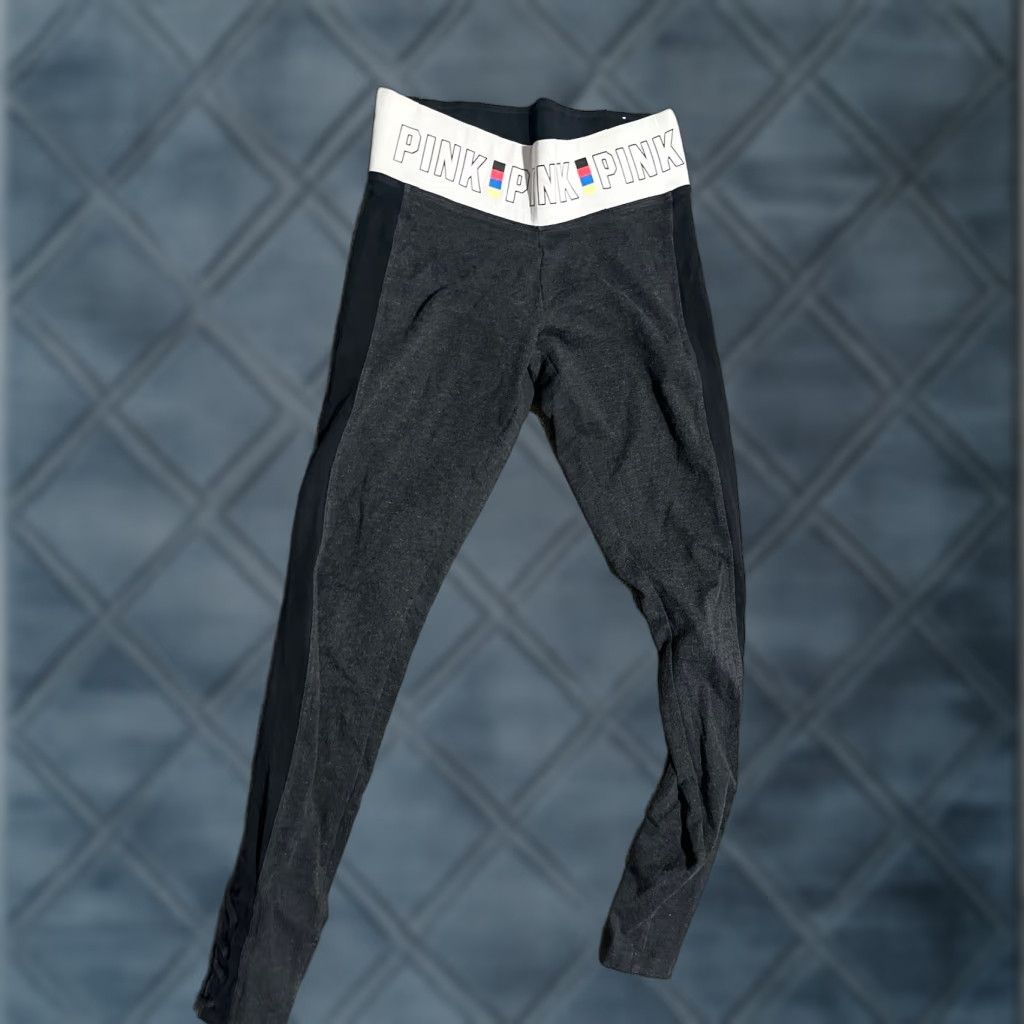 Victoria's Secret VINTAGE Victoria's Secret Women's XS Gray Logo Leggings Yoga Activewear Casual 90s Sports Size 26" / US 2 / IT 38 - 1 Thumbnail
