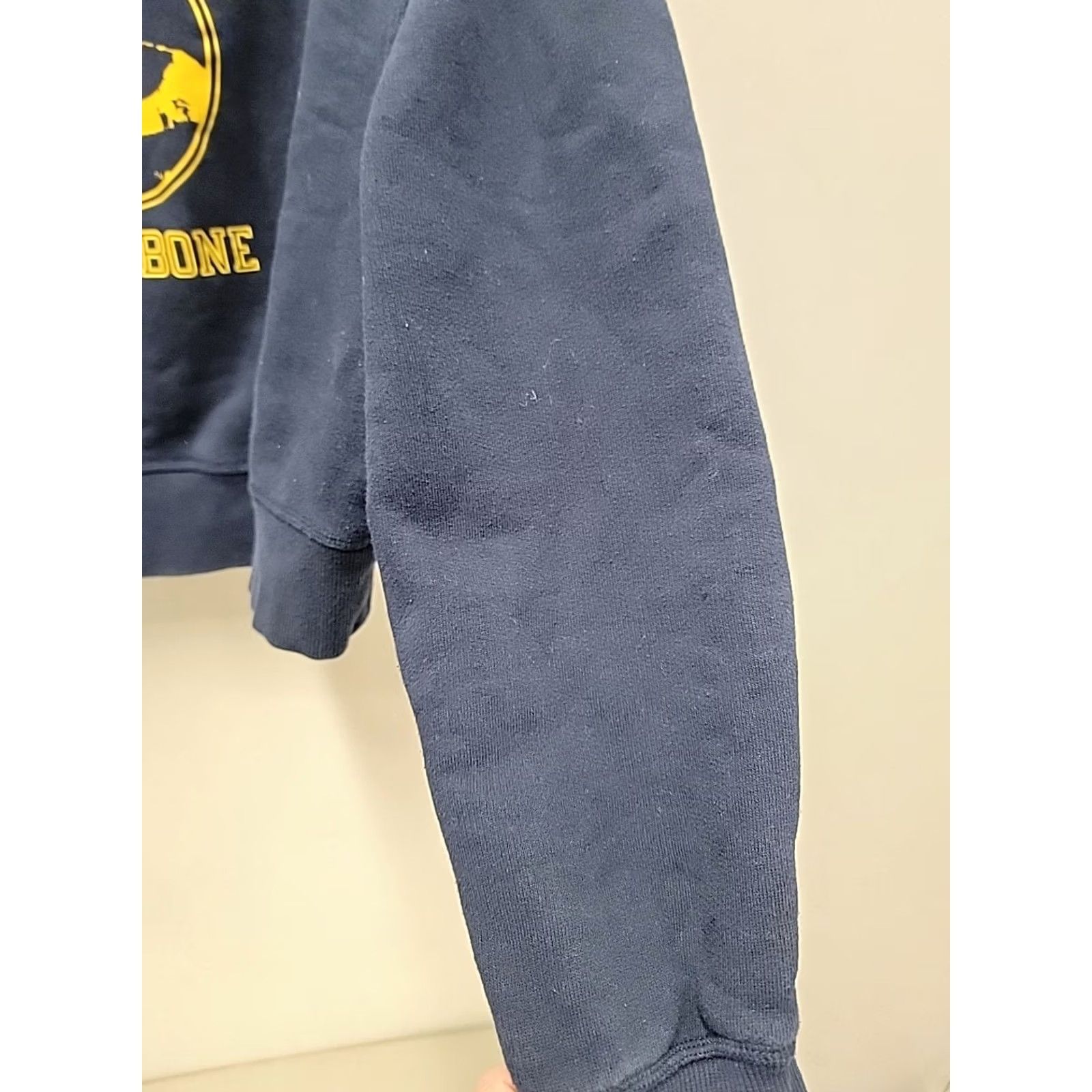 Rag & Bone rag & bone Sweatshirt Pullover Crew Neck Long Sleeve Blue M Womens Crop Graphic Embroidered Activewear Size M / US 6-8 / IT 42-44 - 5 Thumbnail