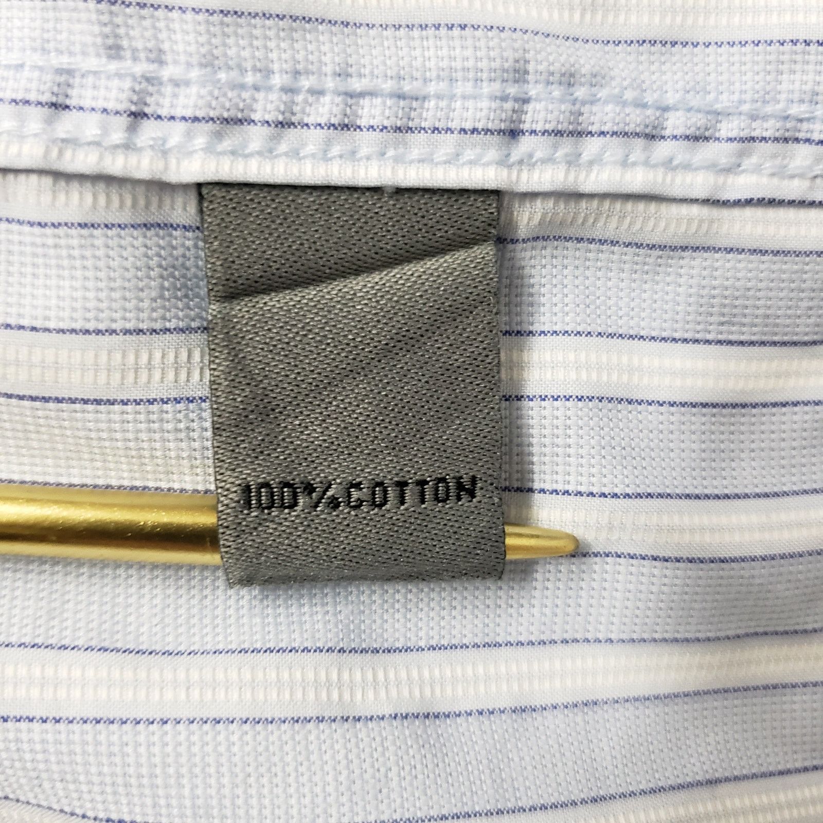 Johnston & Murphy JOHNSTON & MURPHY Dress Shirt Contrast Flip Cuff Neck Stripe Size US XL / EU 56 / 4 - 14 Thumbnail