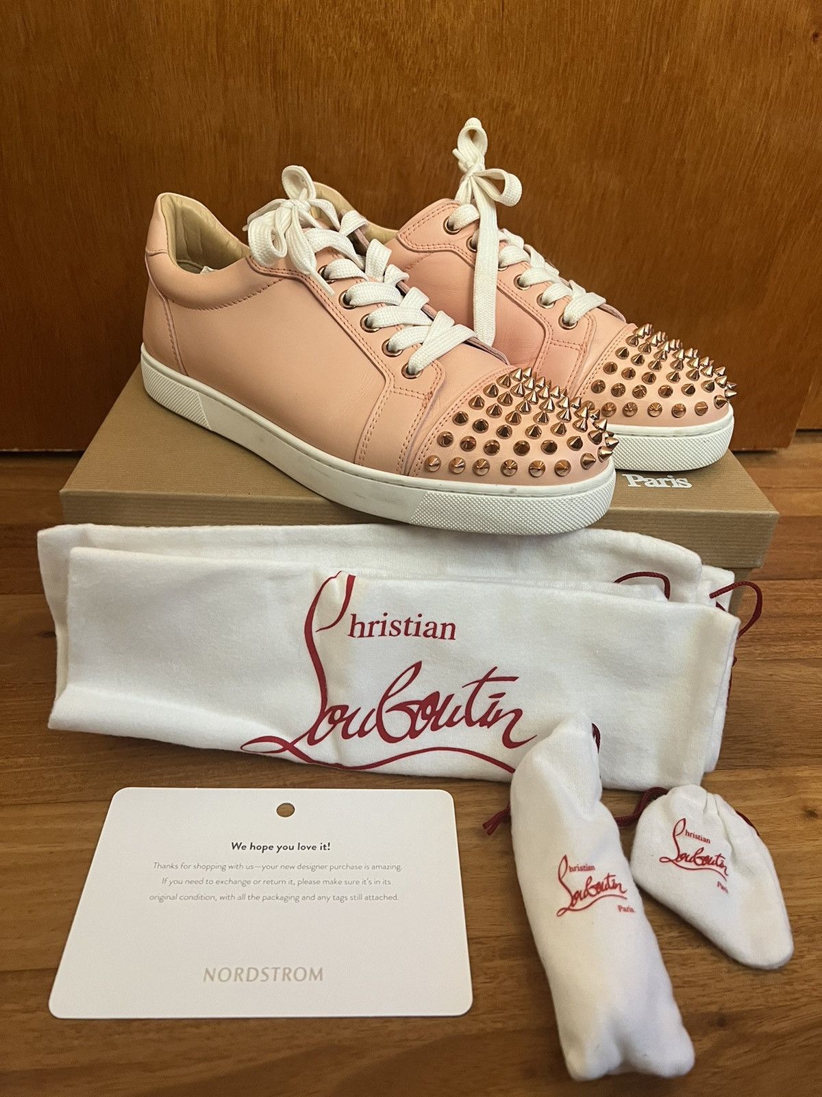 image of Pink Low Top Christian Louboutin Shoes, Women's (Size 9)