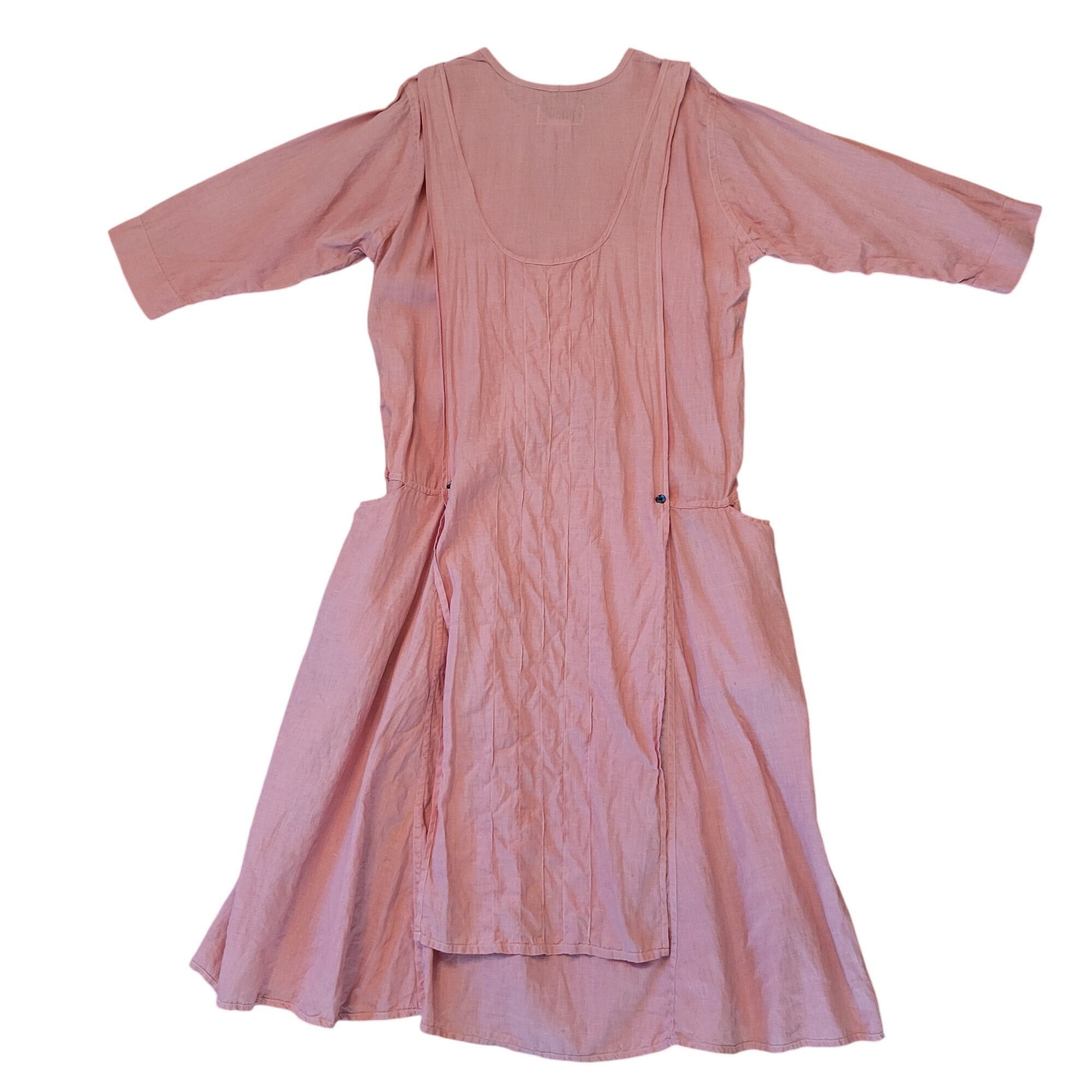FLAX Flax Angelheart S Pink Linen Apron Dress Lagenlook Country H Size S / US 4 / IT 40 - 7 Thumbnail