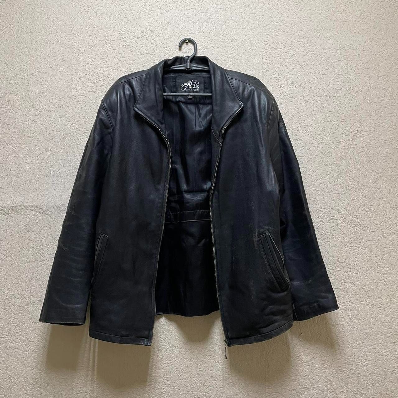 Vintage Vintage Oversized Black Leather Biker Jacket Grunge Logo XXL Size US XXL / EU 58 / 5 - 1 Thumbnail