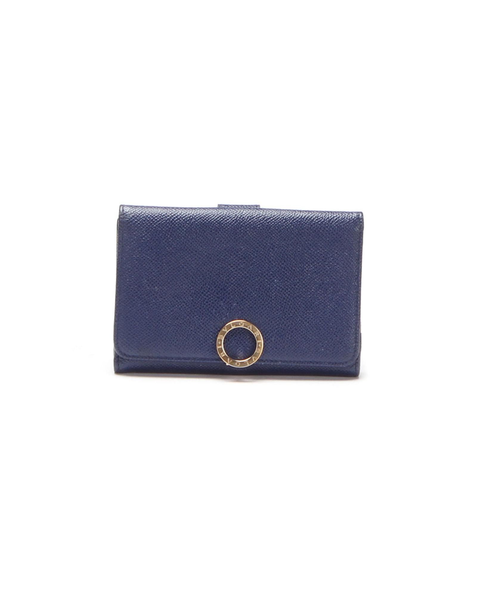 image of Bvlgari Blue Leather Bifold Wallet Lightly Worn & Scratched, Women's
