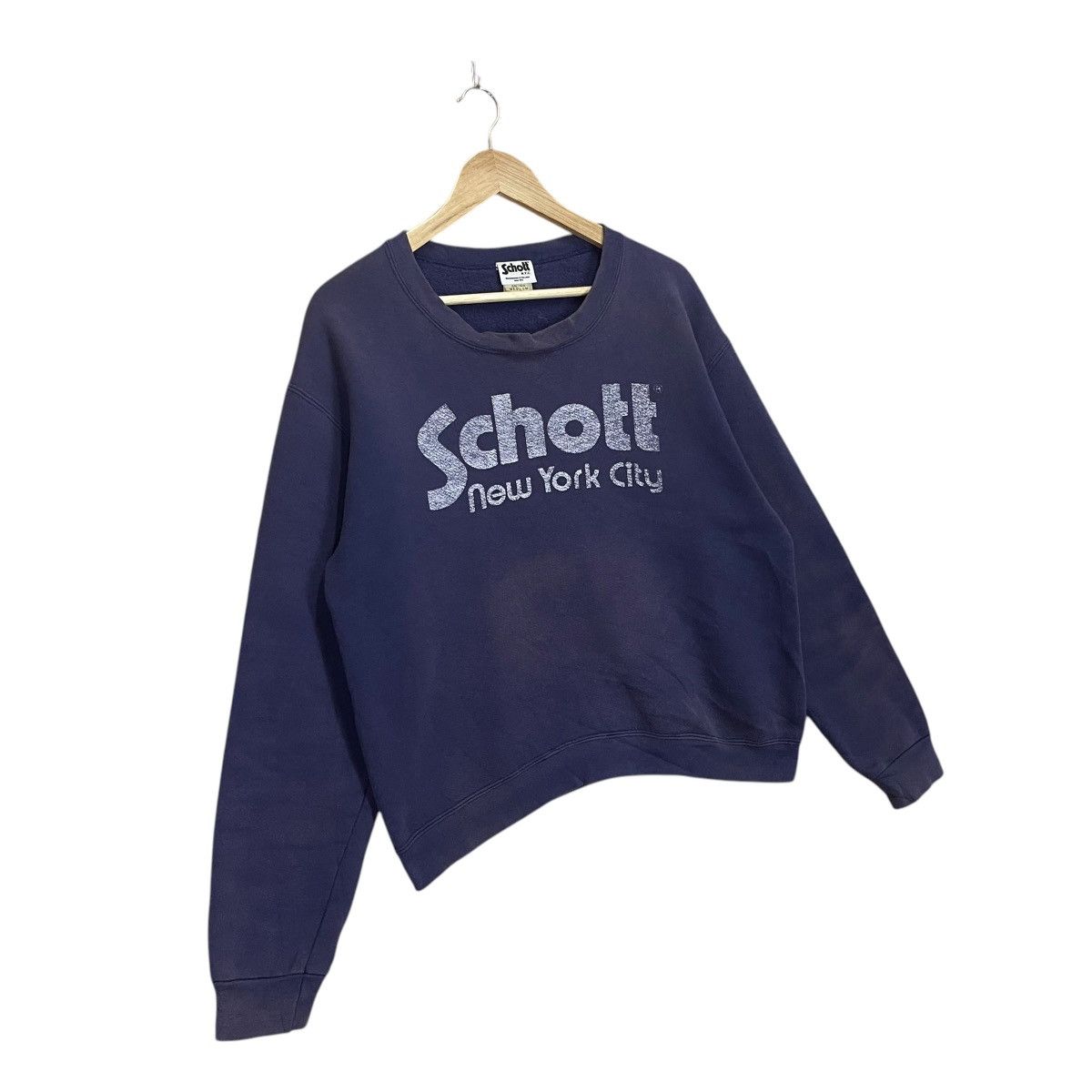 Schott Vintage Schott New York City Big Logo Crewneck Sweatshirt Size US M / EU 48-50 / 2 - 2 Thumbnail
