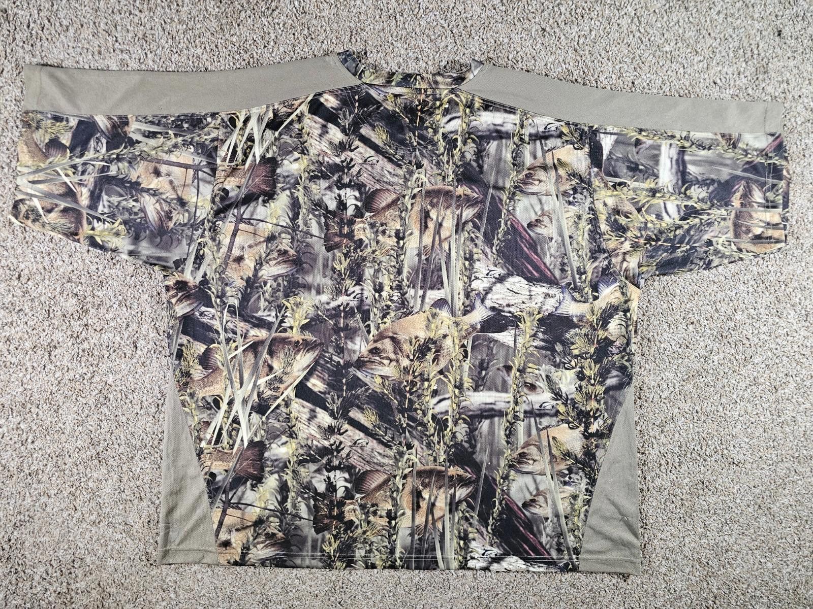 Other Men's Fishouflage 3XL Camo/Bass Riptide Shirt UPF 40+ Size ONE SIZE - 5 Thumbnail