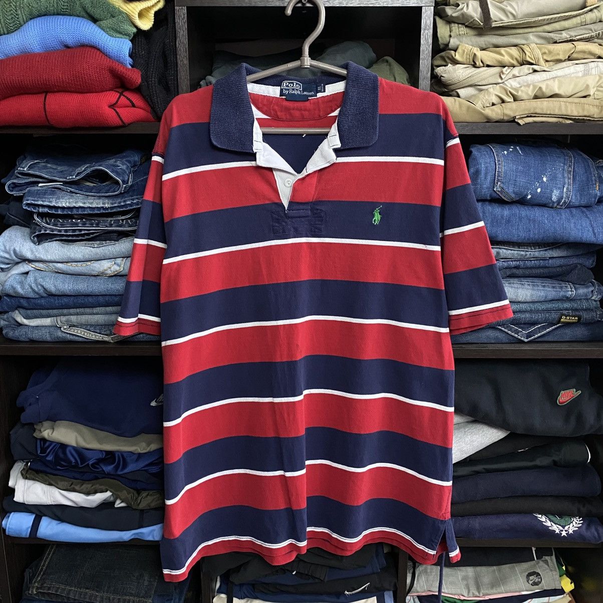 Polo Ralph Lauren Vintage Polo Ralph Lauren small pony multicolour polo Size US XL / EU 56 / 4 - 1 Thumbnail