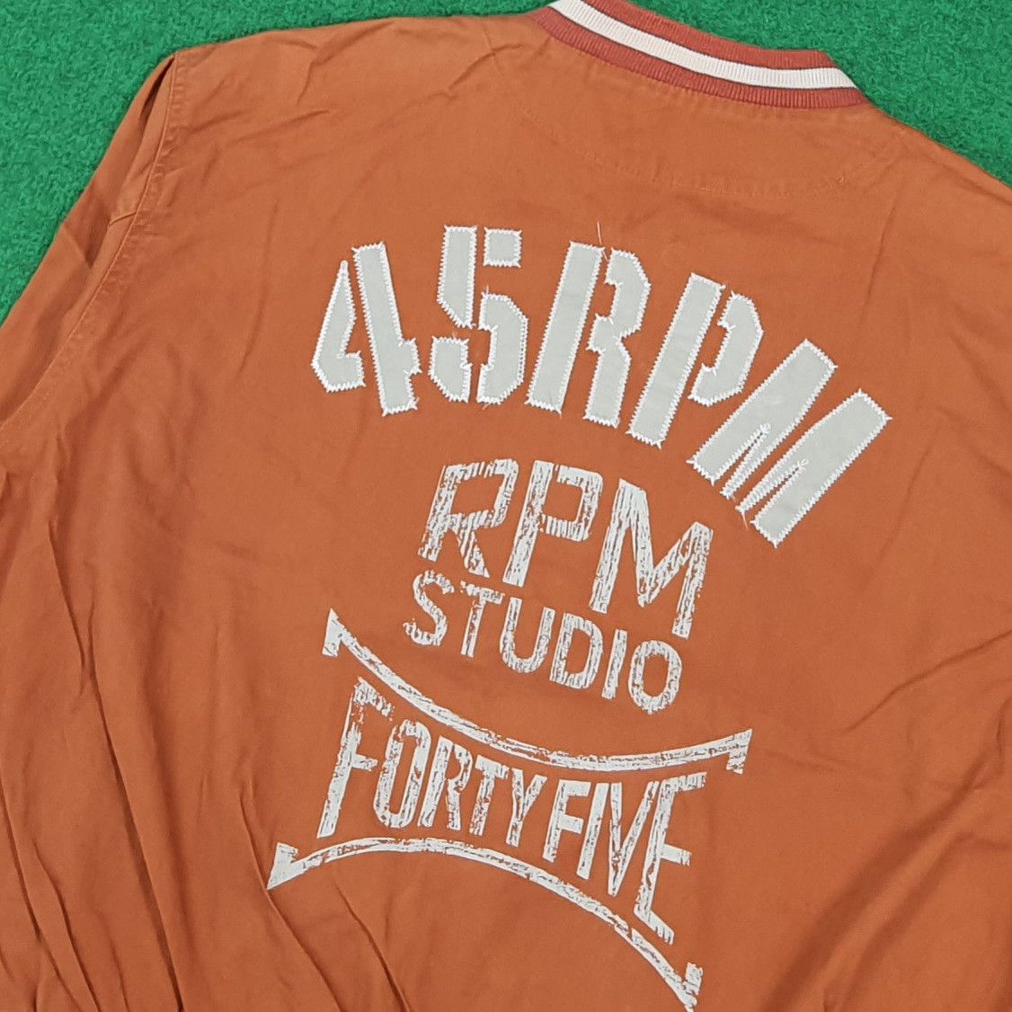 45rpm Vintage 45PRM Japan Varsity Orange Bomber Jacket C288N8 Size US L / EU 52-54 / 3 - 2 Thumbnail