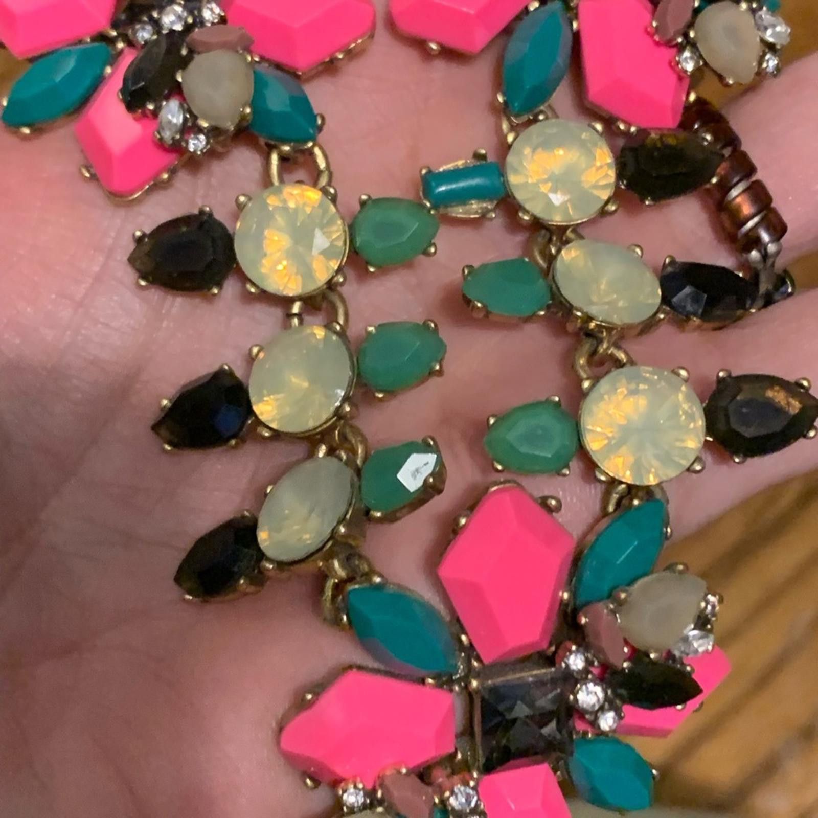 Designer Pink and Gold Floral Necklace with Symmetrical Design Size ONE SIZE - 2 Thumbnail