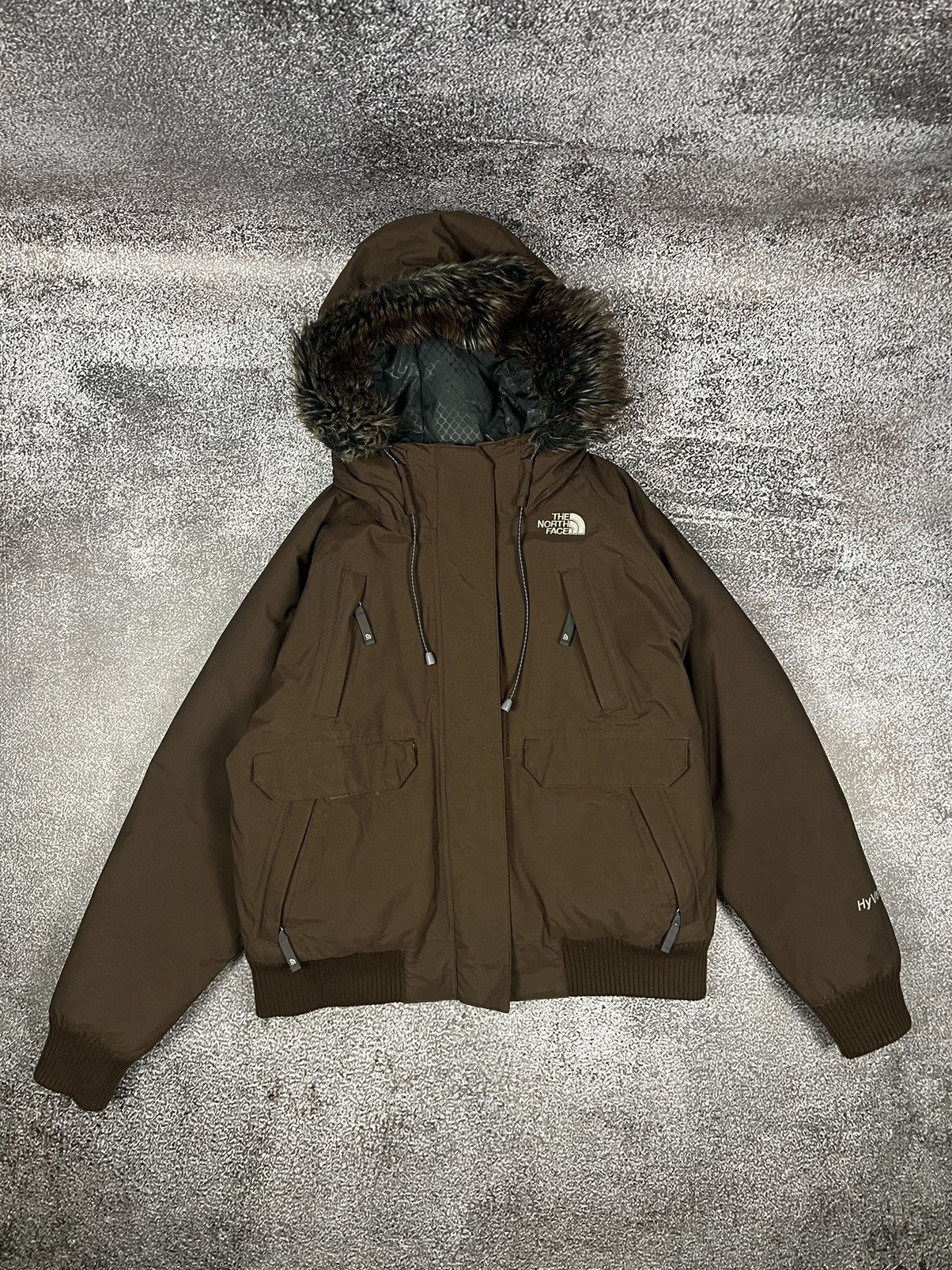 image of 00S The North Face Brown Women’S Faux Fur Boxy Fit Puffer, Women's (Size Large)