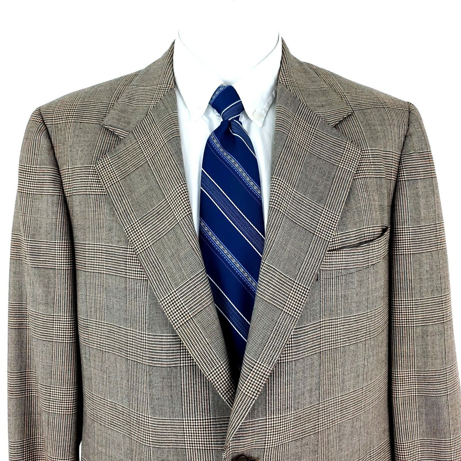 Hickey Freeman Vintage Hickey Freeman 2 Button Blazer 40R Brown Glen Plaid Size 40R - 1 Thumbnail