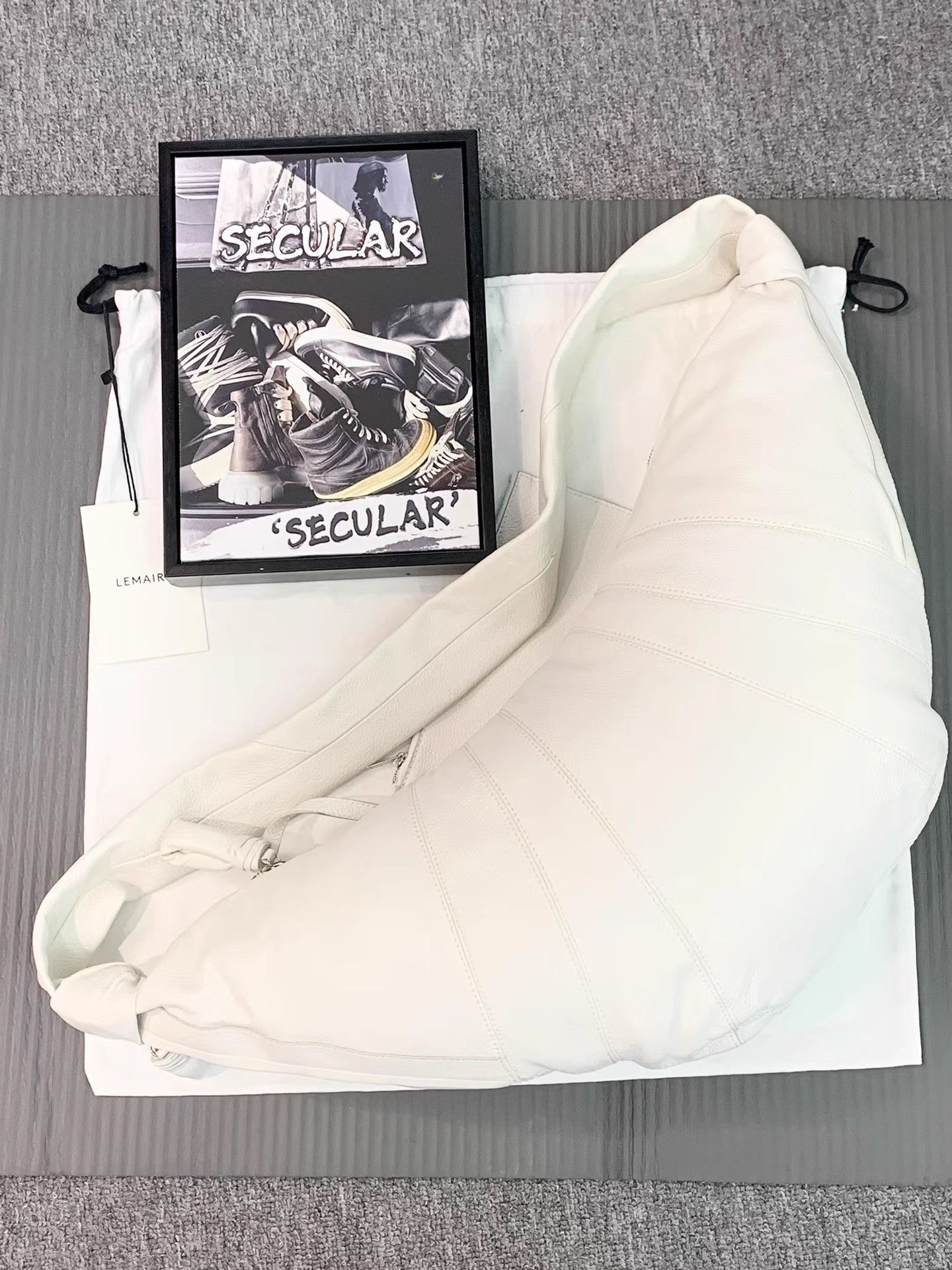 Lemaire Lemaire White Large Cowhide Croissant Bag K34 Size ONE SIZE - 2 Thumbnail
