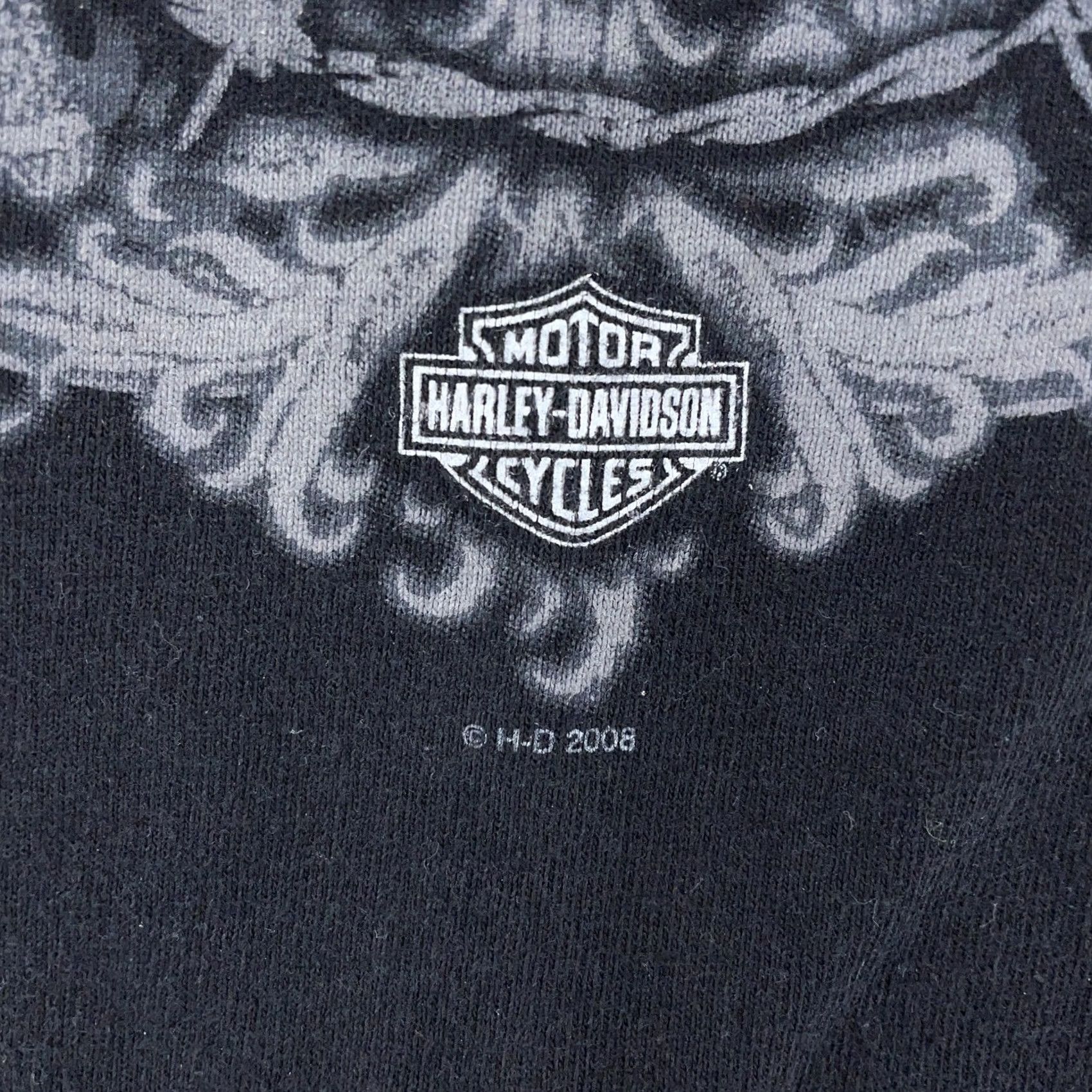 Harley Davidson Harley-Davidson T-Shirt Mens Large Black Skull Wings Biker Somerset PA Muscle Size US L / EU 52-54 / 3 - 3 Thumbnail