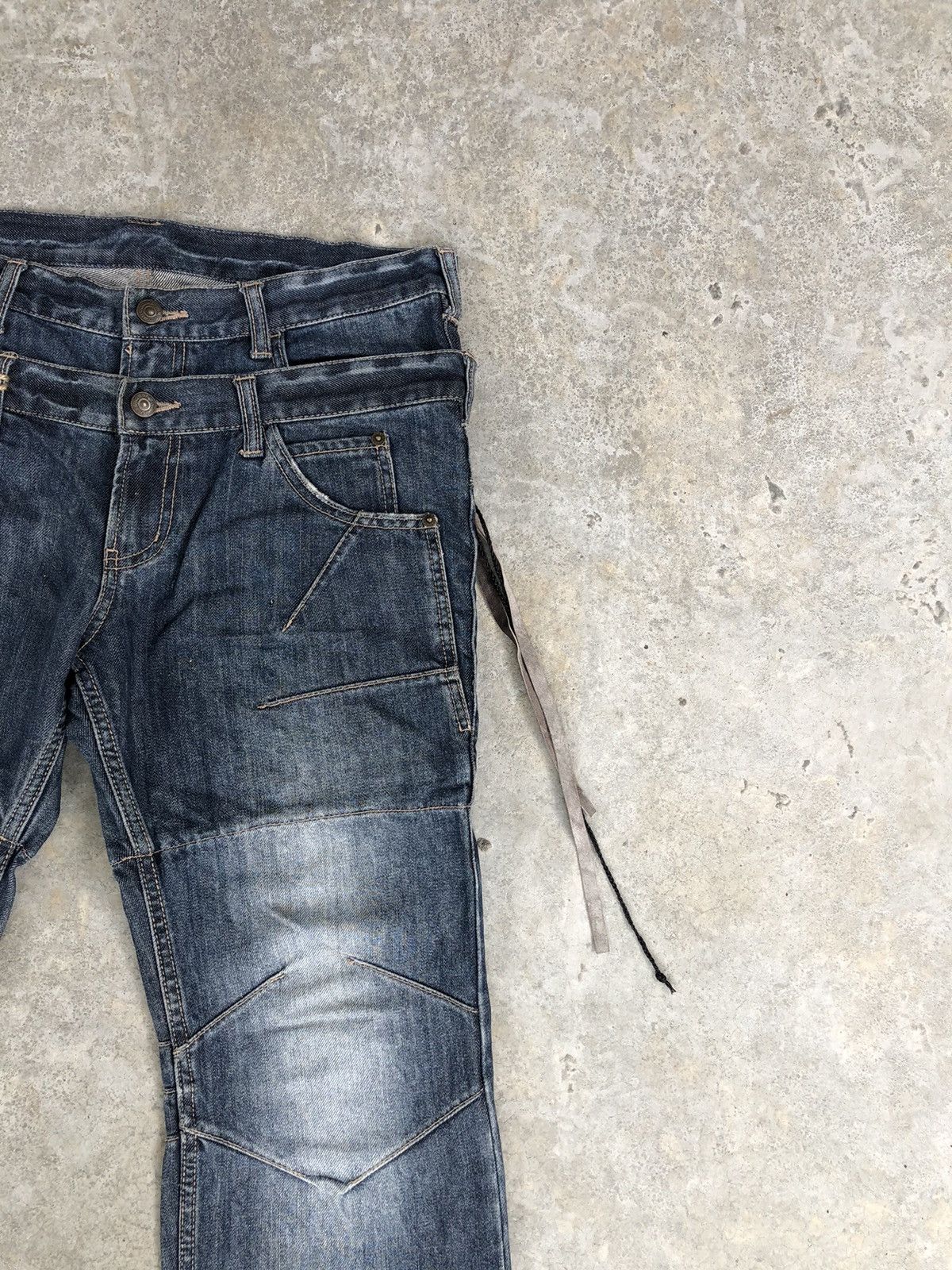 PPFM PPFM Double Waist Distressed Jeans Size US 33 - 6 Thumbnail