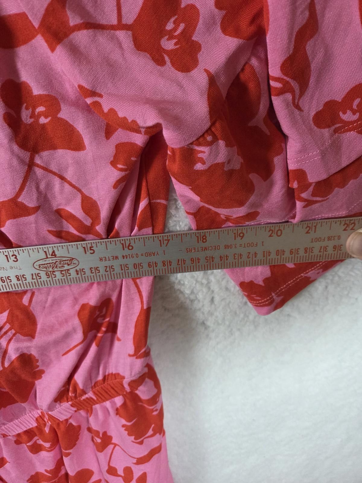 Other Lascana Pink and Red Floral Off-Shoulder Casual Dress Size XL / US 12-14 / IT 48-50 - 3 Thumbnail