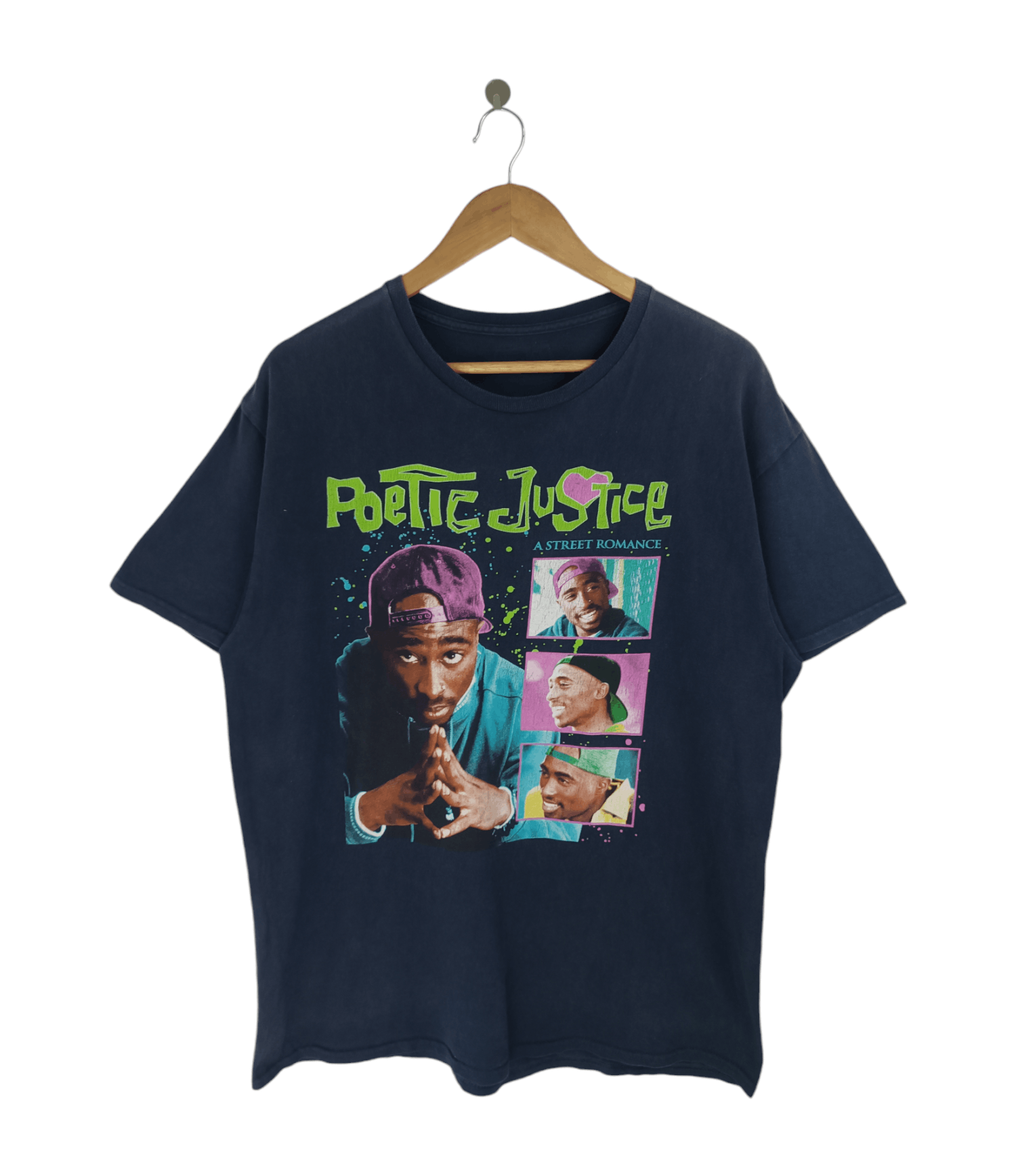 Rap Tees VINTAGE FADED POETIC JUSTICE TUPAC SHAKUR T biggie snoop dre Size US L / EU 52-54 / 3 - 1 Thumbnail