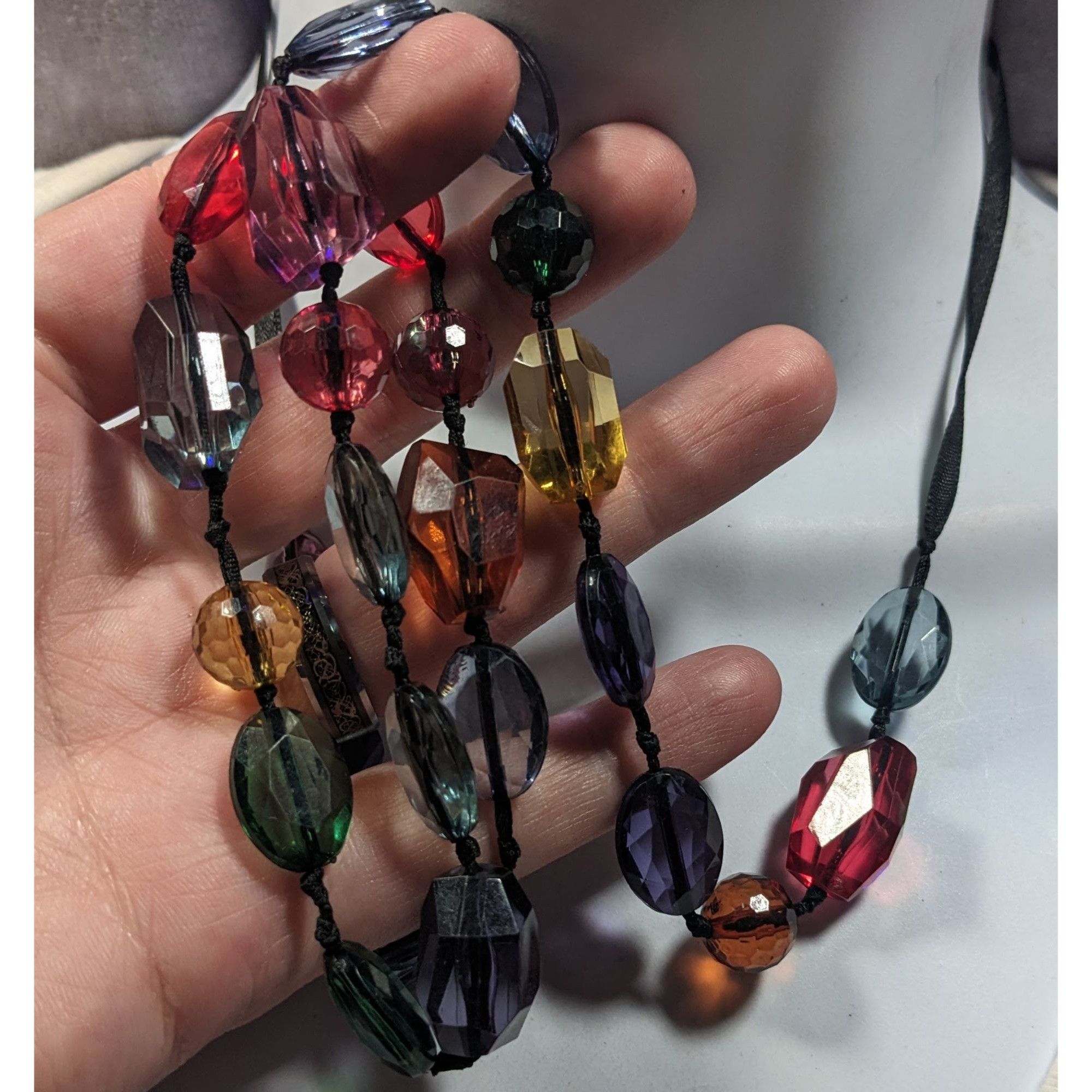 Avenue Avenue Rainbow Gemmed Black Ribbon Necklace Size ONE SIZE - 3 Thumbnail