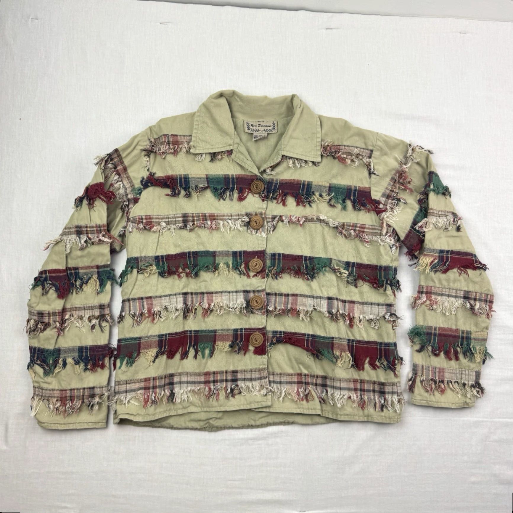 Vintage VINTAGE New Directions Button-Up Shirt Womens Small Tan Abstract Striped 90s Y2K Art Brown Mens? Womens Size S / US 4 / IT 40 - 2 Thumbnail