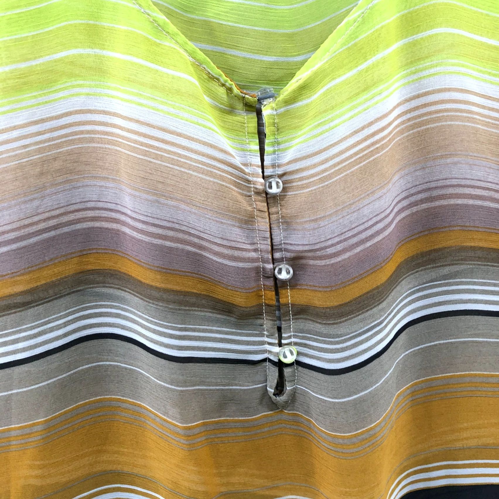 Vintage VINTAGE Echo Chiffon Poncho Kaftan Top Womens OS Yellow Striped Beachy Boho Tunic Size ONE SIZE - 7 Thumbnail