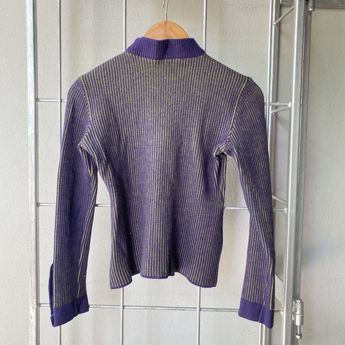 Givenchy GIVENCHY Purple Ribbed Knit Sweater Size XS / US 0-2 / IT 36-38 - 2 Thumbnail
