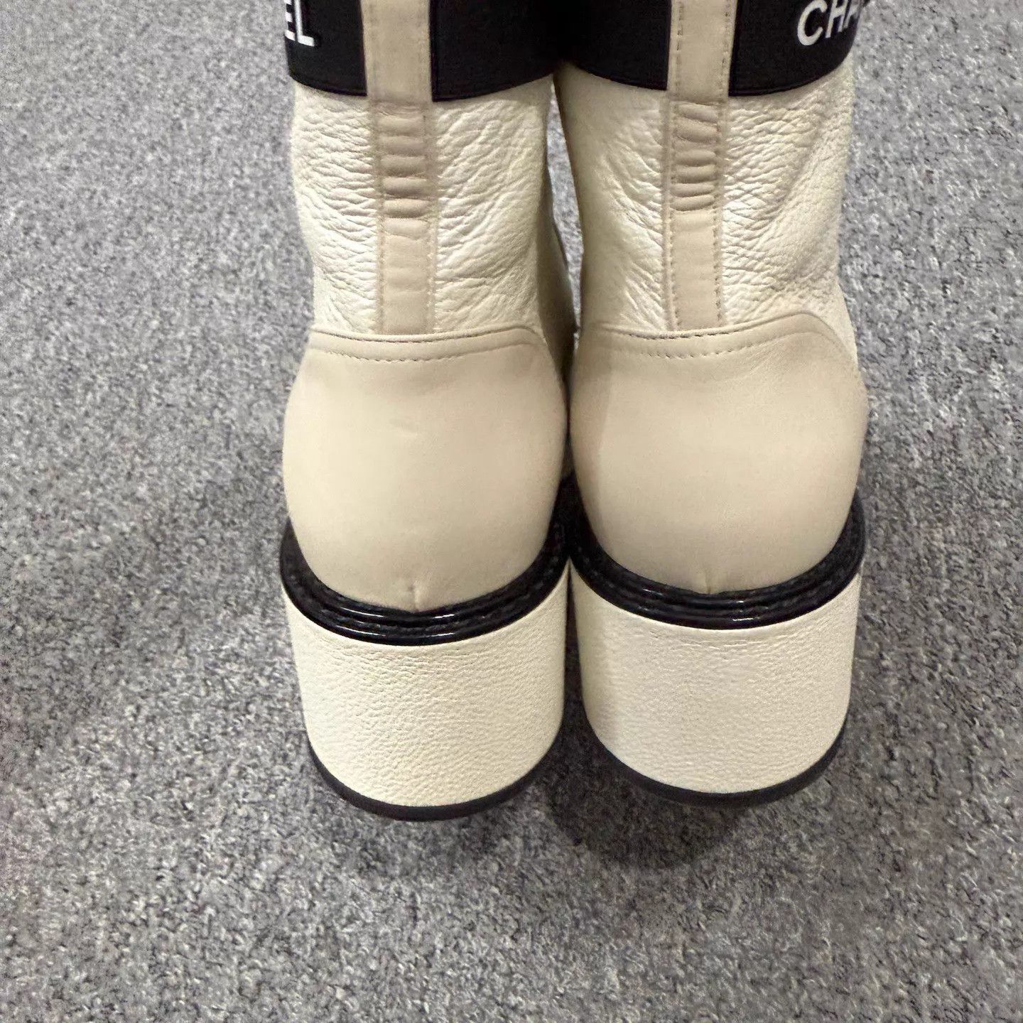 Chanel Chanel Black & White Colorblocked Pearl Short Boots Size US 5 / IT 35 - 4 Thumbnail