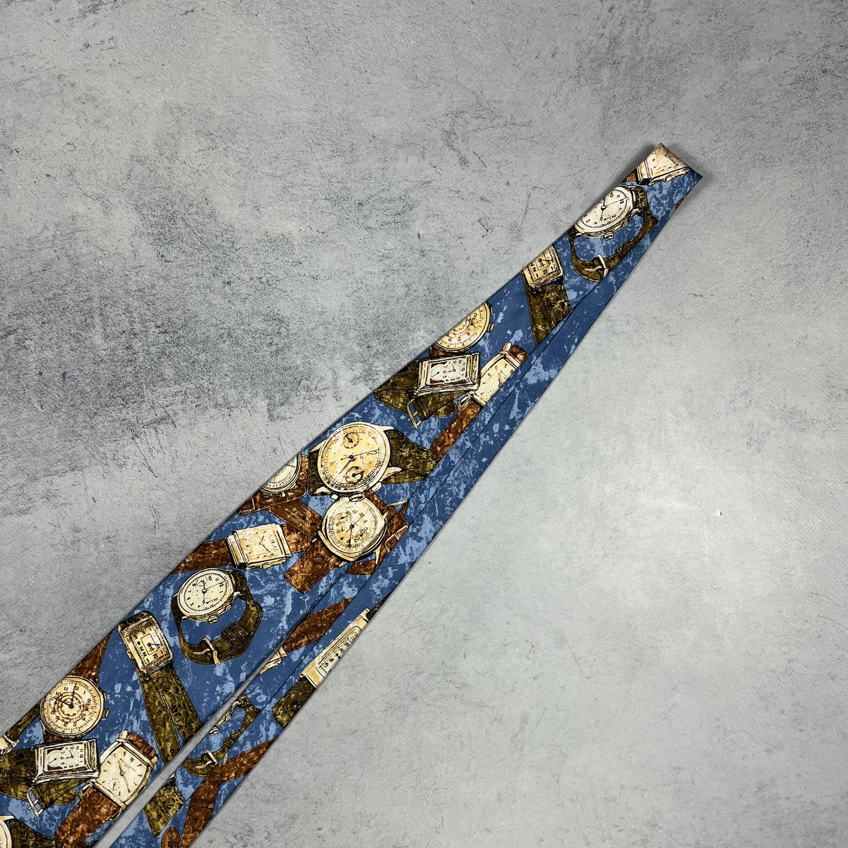 Hugo Boss Vintage Hugo Boss Watch Print Silk Tie 90’s Size ONE SIZE - 6 Thumbnail