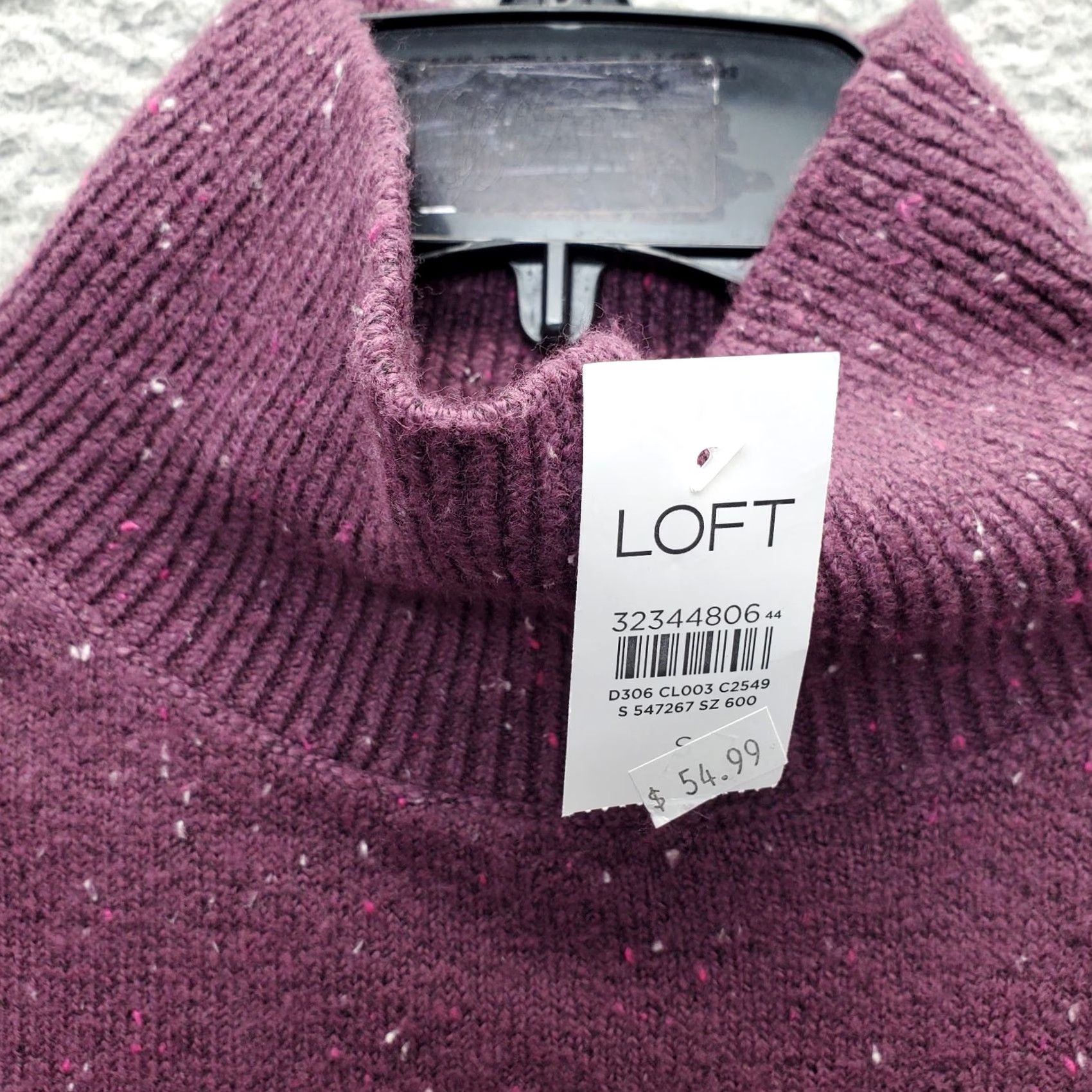 Loft LOFT Womens Sweater Size S Purple Speckled Knit Turtleneck Stretch Pullover Size S / US 4 / IT 40 - 6 Thumbnail