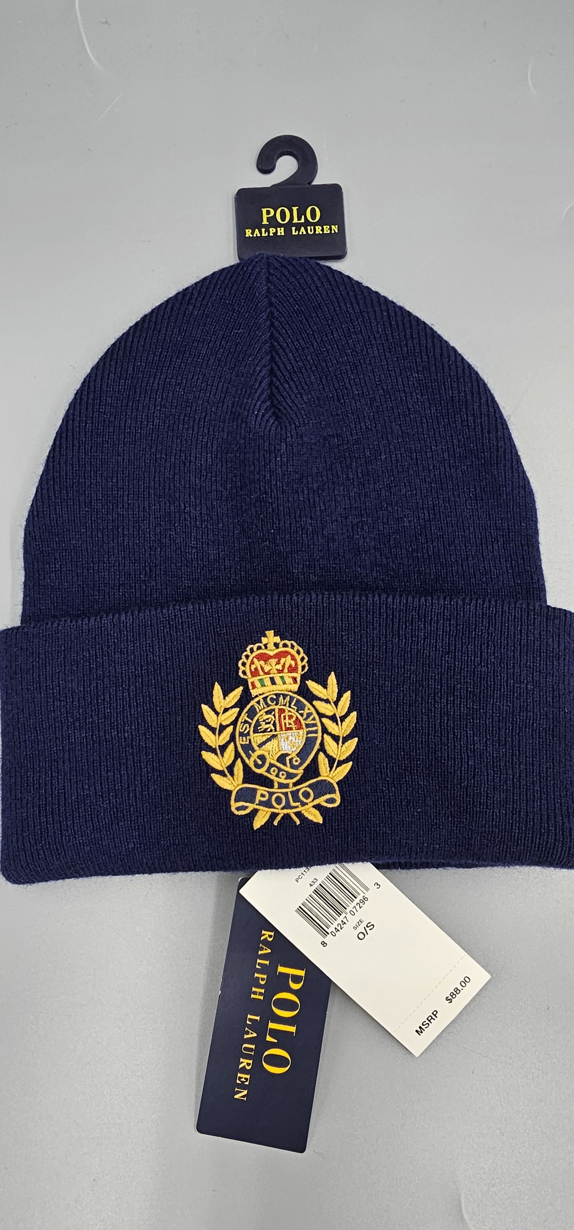 Polo Ralph Lauren Polo Ralph Lauren Crest Beanie Hat Royal Blue 100% Wool Size ONE SIZE - 4 Thumbnail