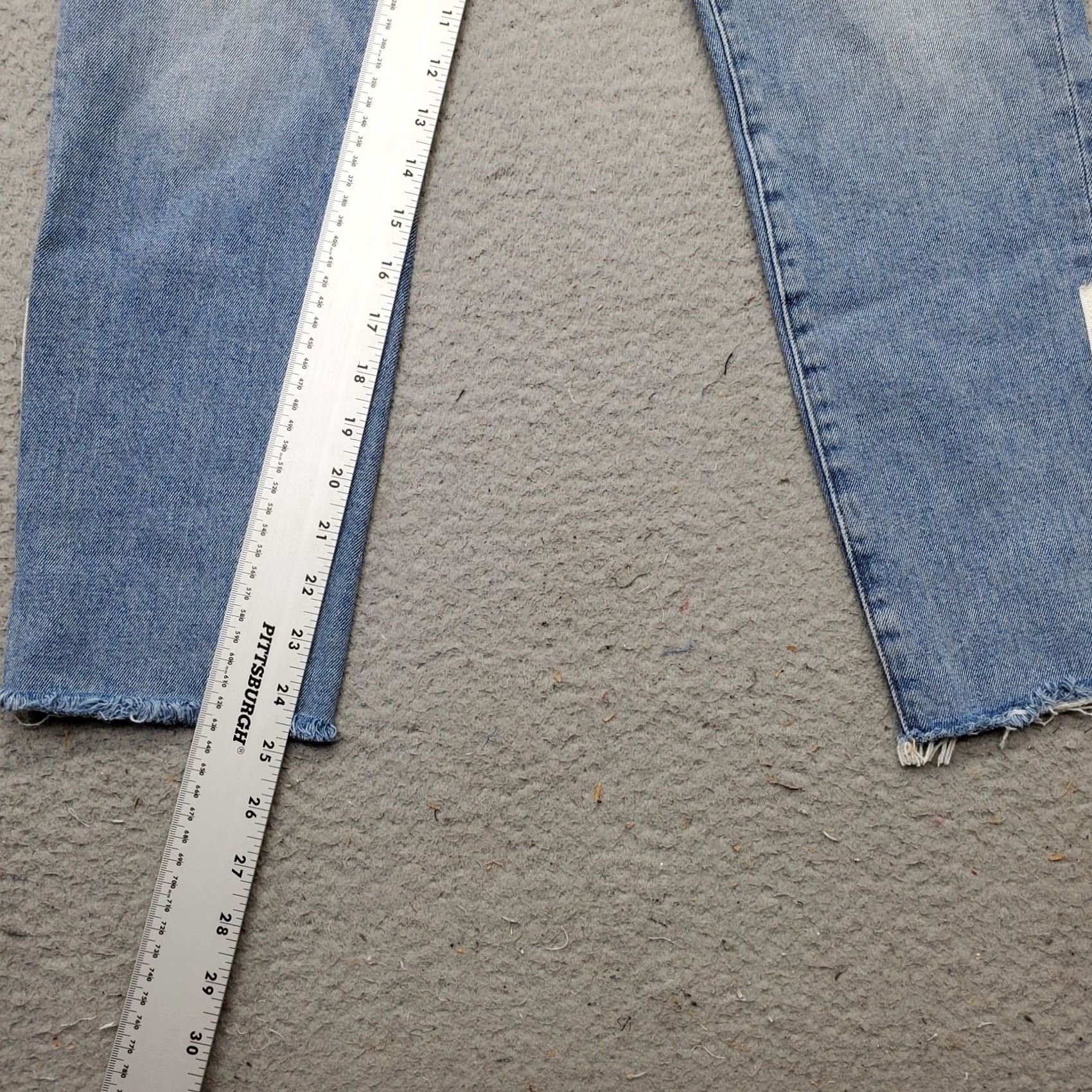 Frame FRAME Le Garcon Jeans Womens Size 28 Blue Denim Distressed Ankle Zip Frayed Hem Jeans Size 28" / US 6 / IT 42 - 5 Thumbnail