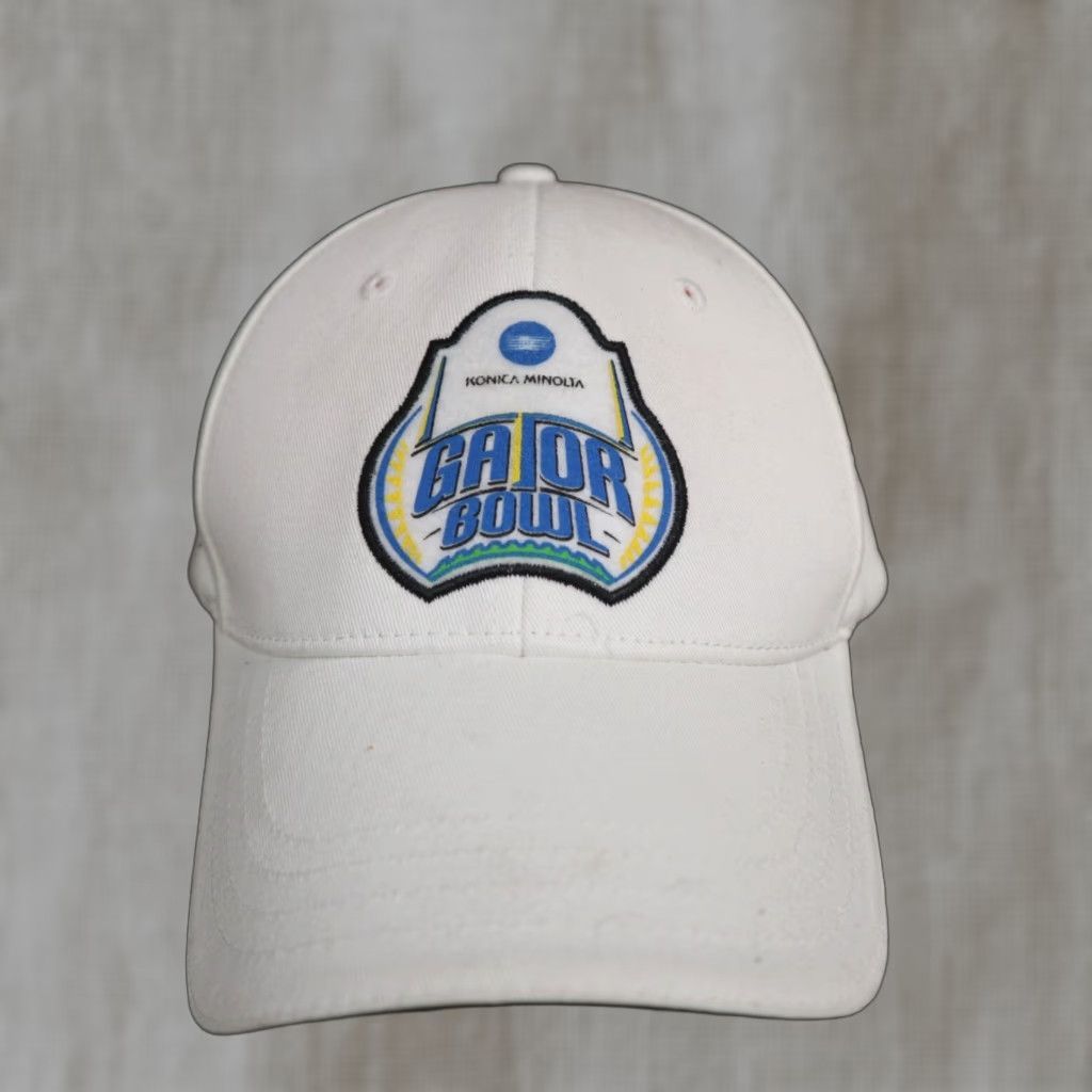 Vintage Konica Minolta Gator Bowl UVA Virginia College Golf Hat Cap Adult Adjustable White Baseball Cap Hat UVA Gator Bowl Virginia 90s? Size ONE SIZE - 1 Thumbnail