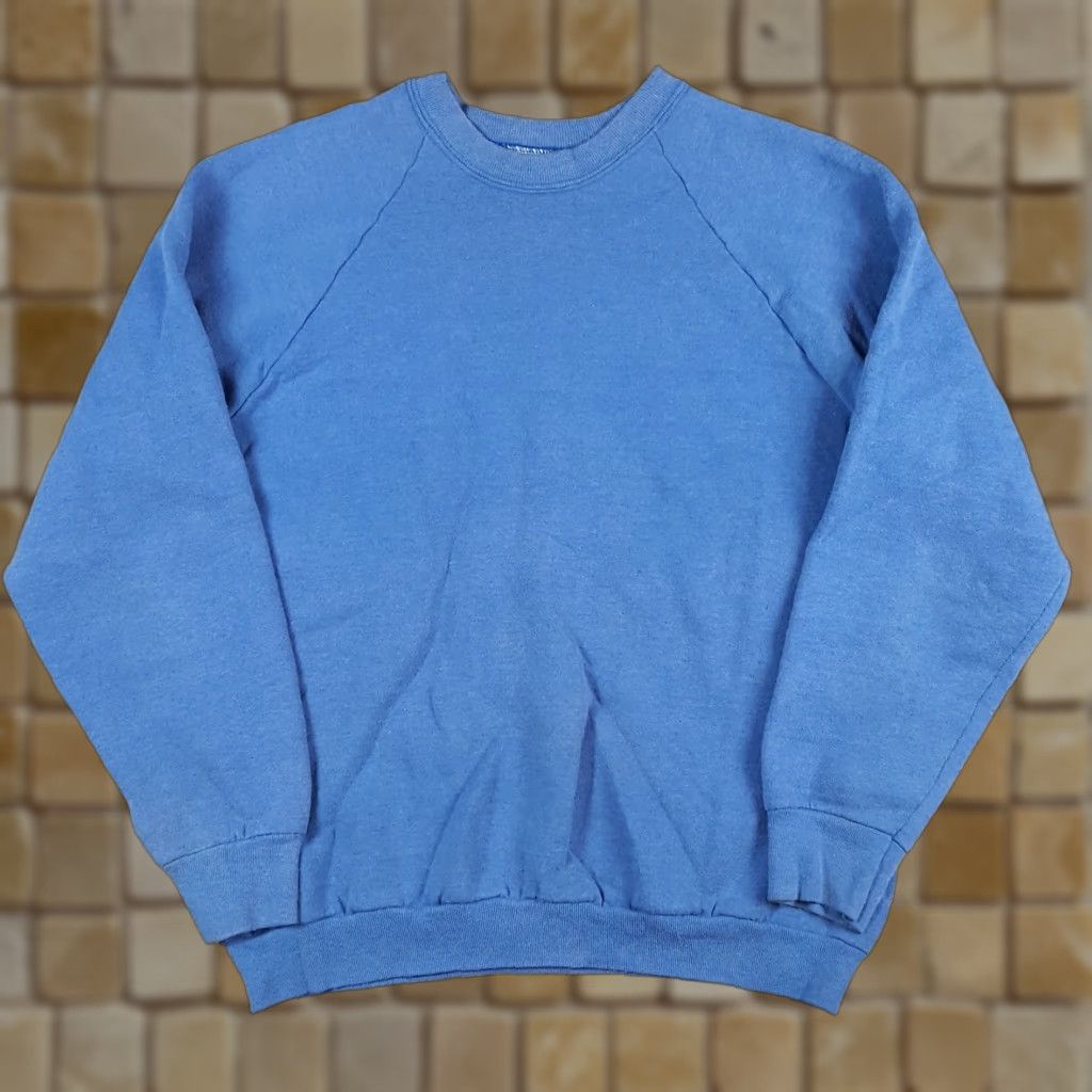 Fruit Of The Loom VINTAGE Fruit of the Loom Sweatshirt Raglan Sleeve Size L Blue Crewneck 90s Skater Pullover Size US L / EU 52-54 / 3 - 1 Thumbnail