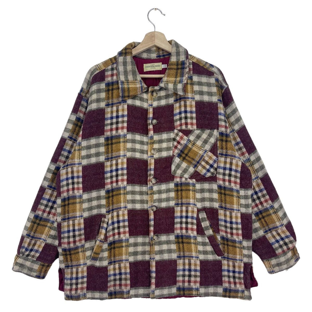Flannel × Vintage 60’s Cotton Company Patchwork Plaid Wool Jacket Size US L / EU 52-54 / 3 - 1 Thumbnail