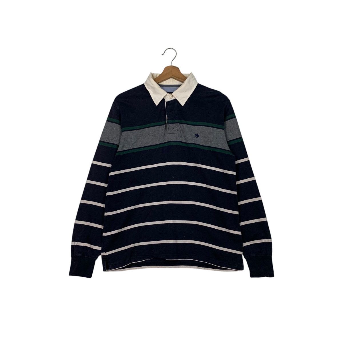 Japanese Brand POLO BRITISH Striped Long Sleeve Polo Shirt #2610-C117 Size US M / EU 48-50 / 2 - 1 Thumbnail