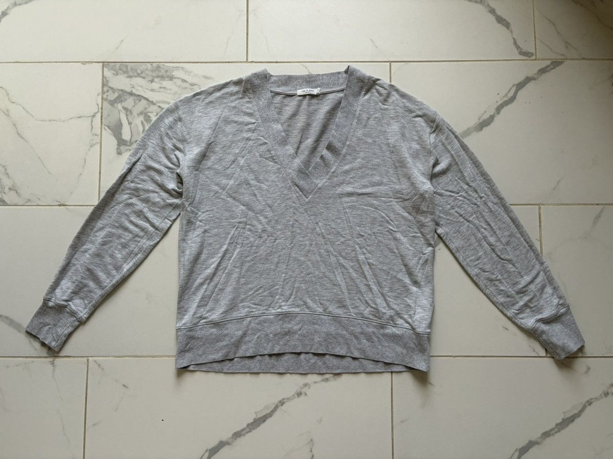 Rag & Bone Rag & Bone V-Neck Sweater Grey Women’s Size S Modal Cotton Size S / US 4 / IT 40 - 1 Thumbnail